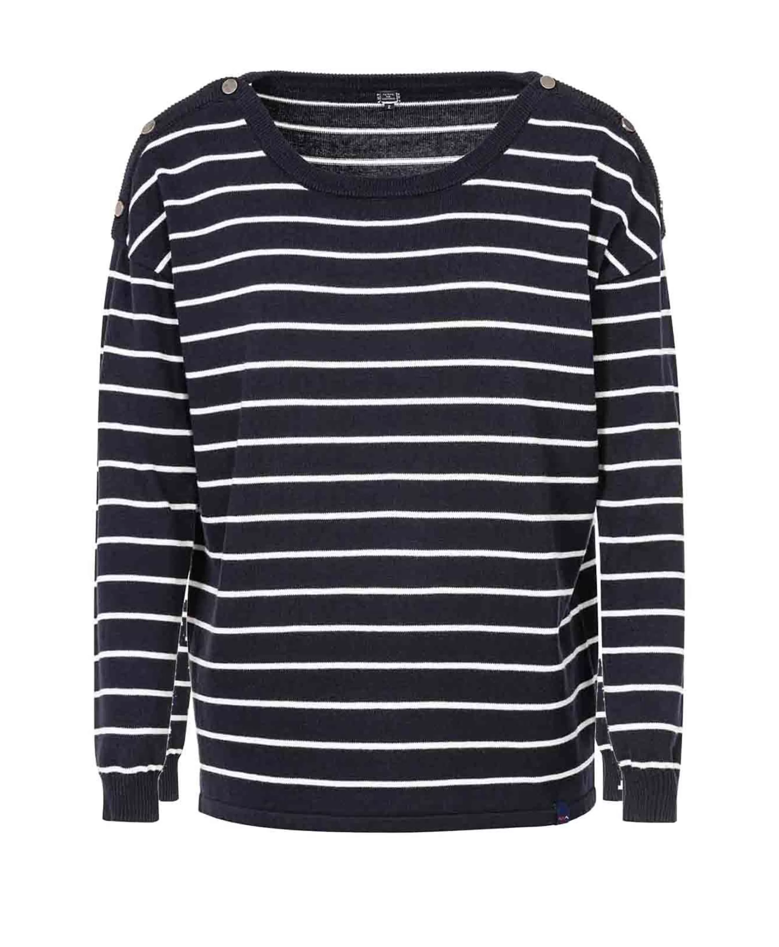 PULL FOND INDIGO RAYE BLANC DIABLON*Terre de Marins Best