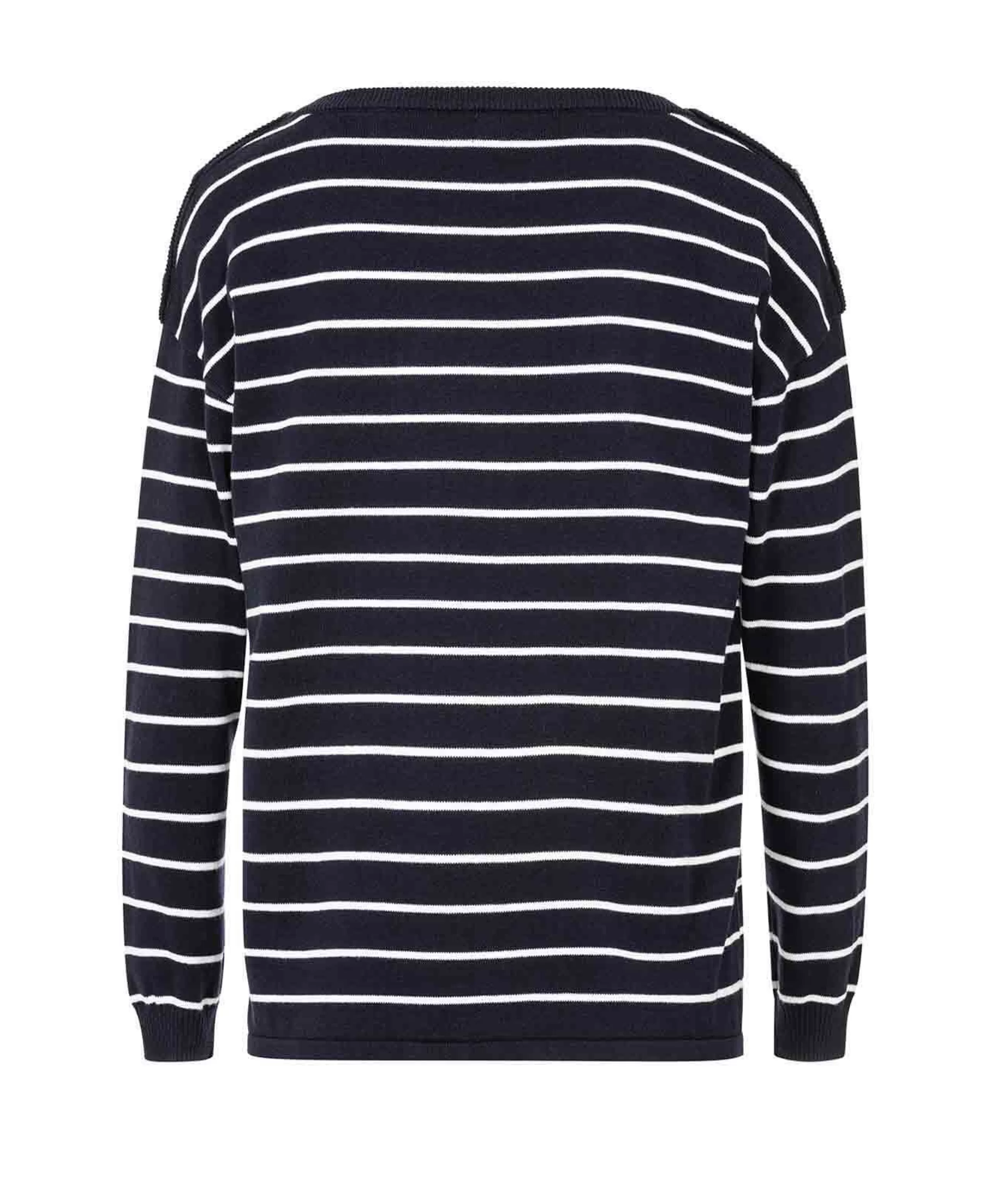 PULL FOND INDIGO RAYE BLANC DIABLON*Terre de Marins Best