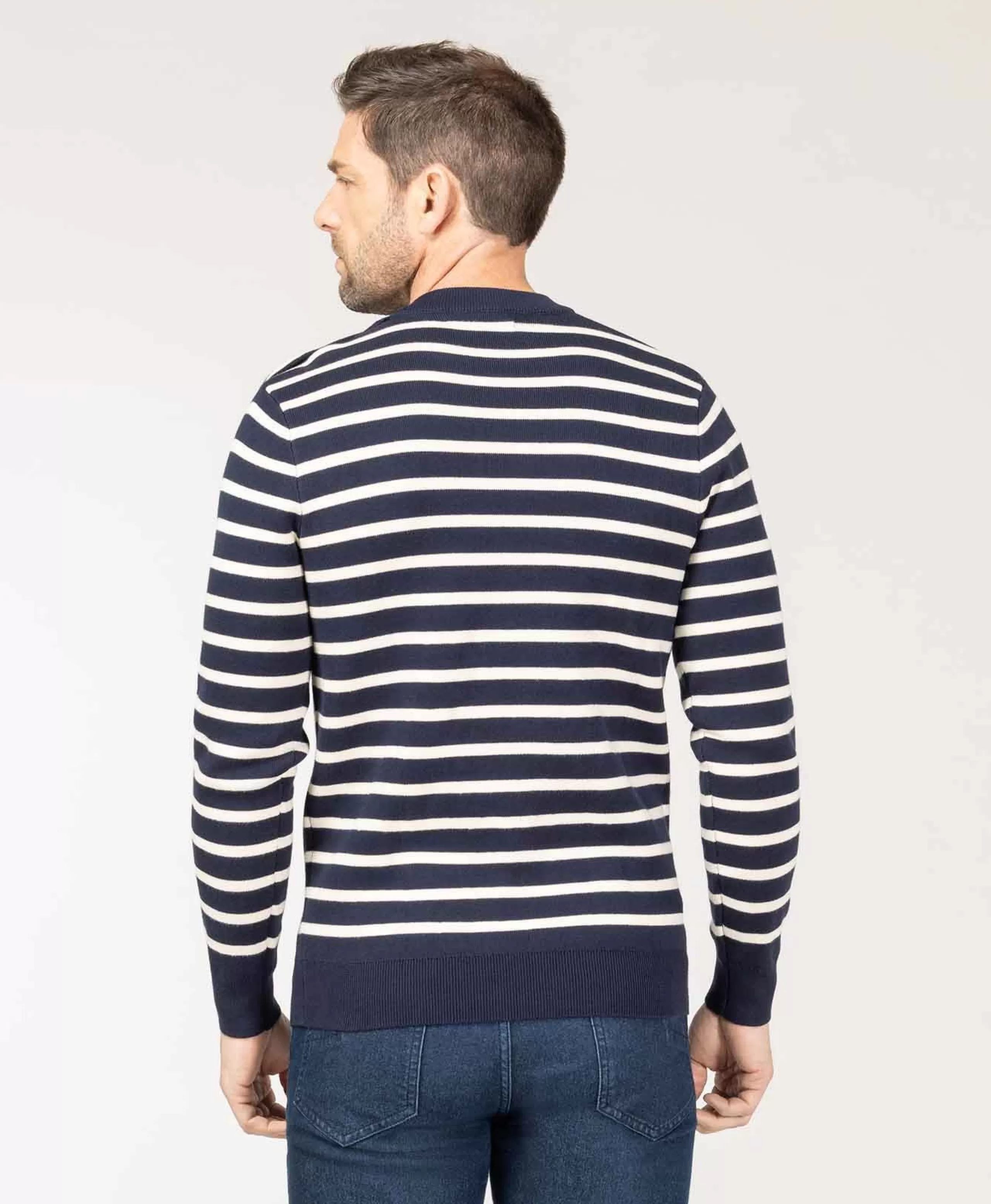 PULL FOND INDIGO RAYE GREGE KARACLA*Terre de Marins Online