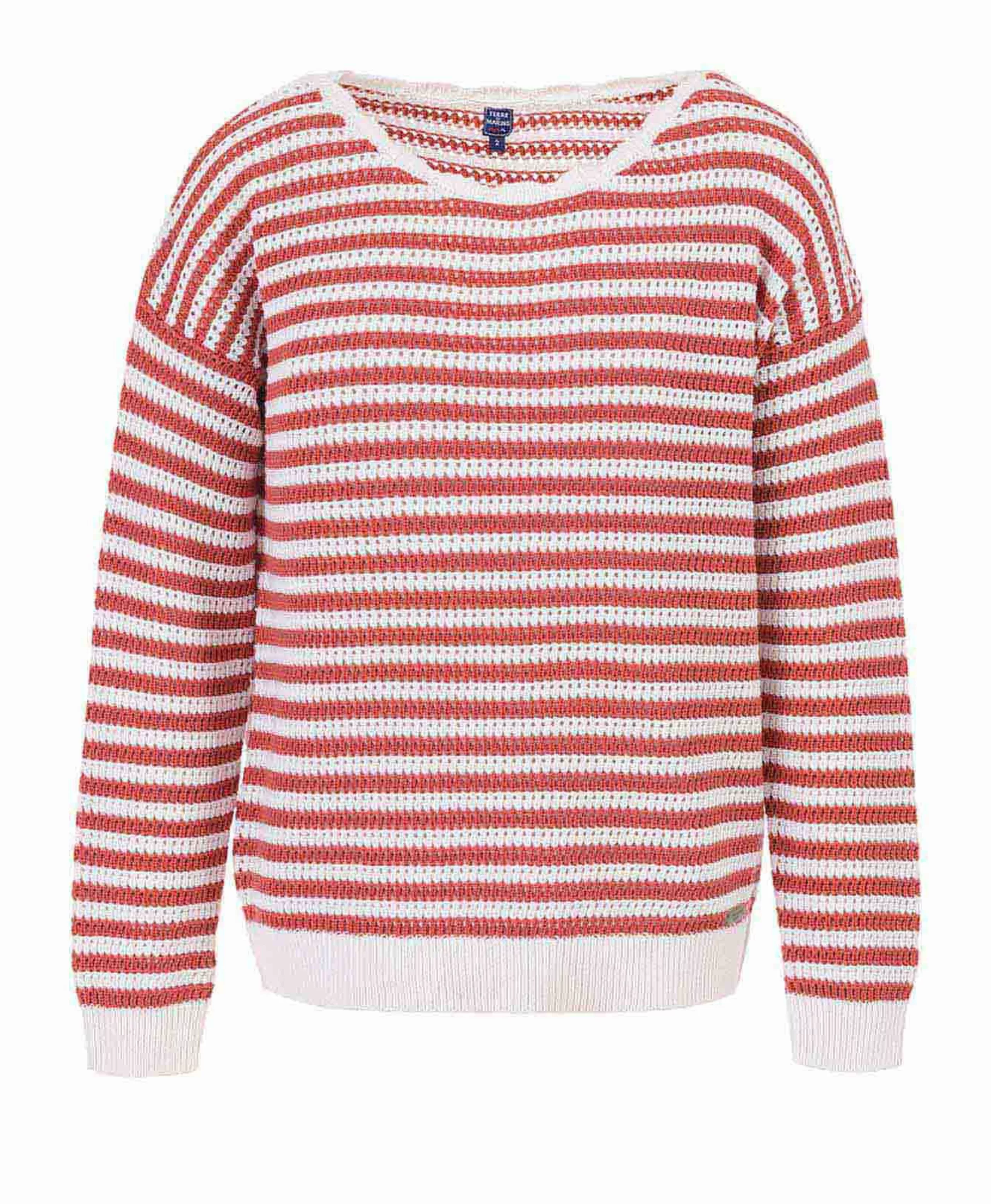 PULL FOND NATUREL RAYE ROSE HASPULL*Terre de Marins Outlet