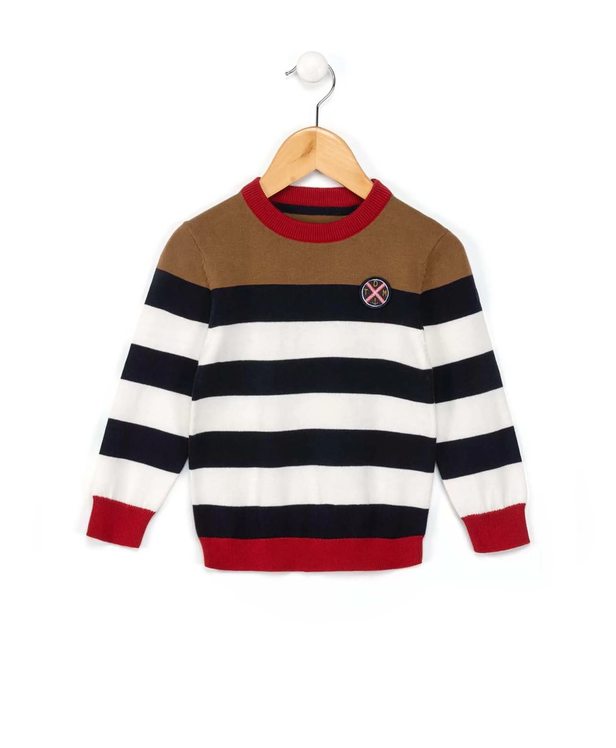 PULL RAYE MULTICOLORE AMFITAS*Terre de Marins Sale