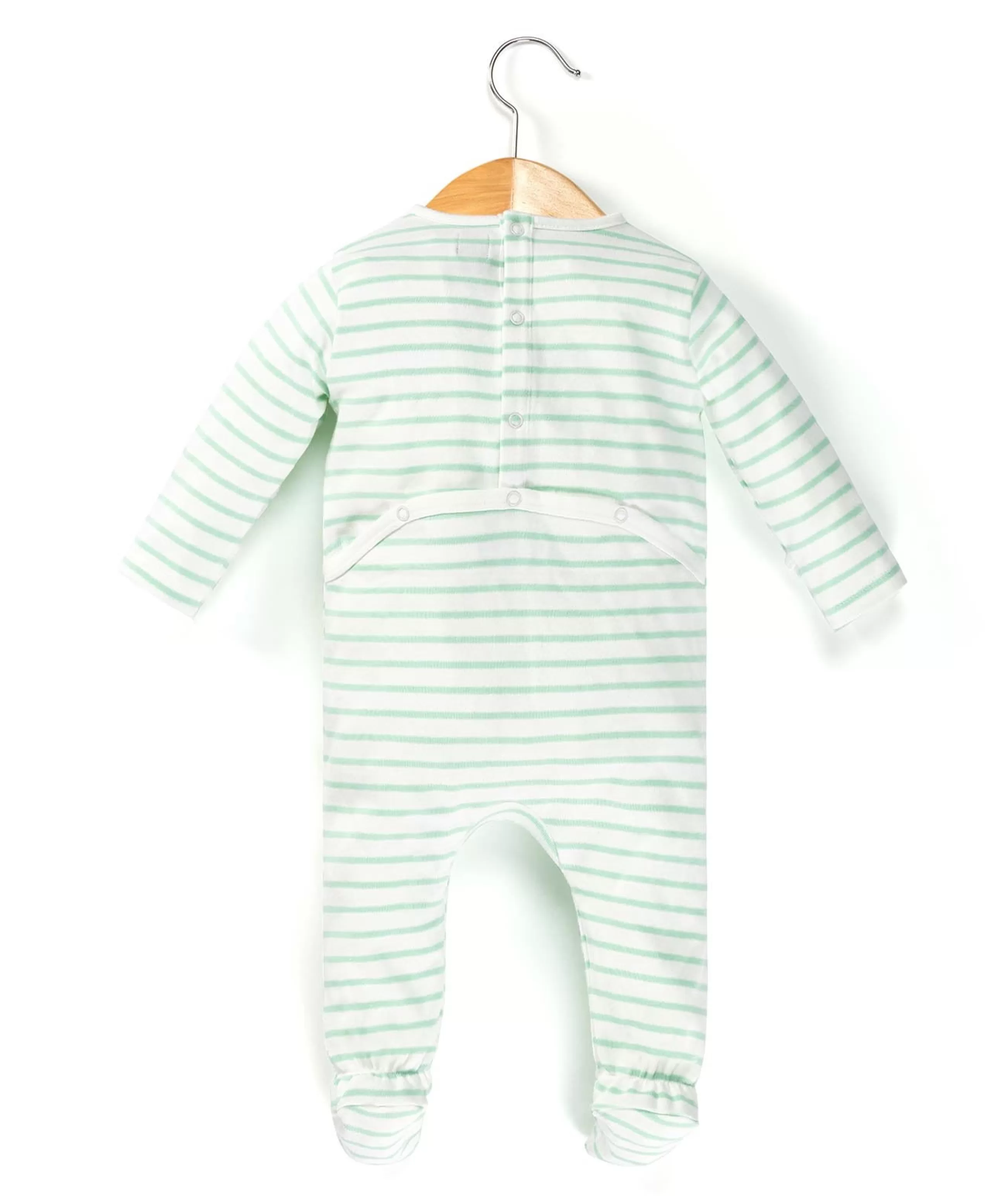 PYJAMA FD NATUREL RAYE VERT D'EAU NYJAMA*Terre de Marins Store