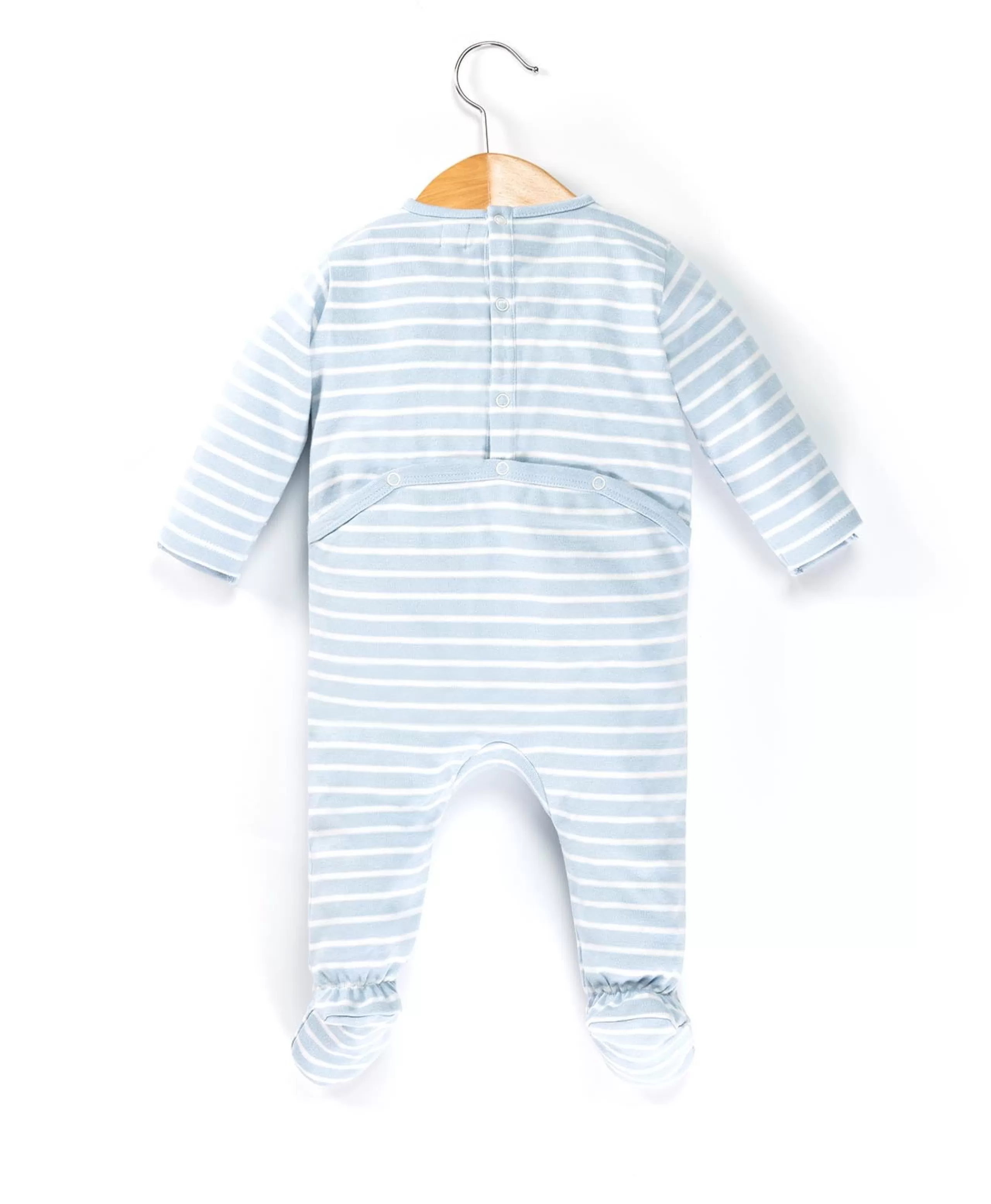 PYJAMA FOND BLEU CIEL RAYE NATUREL NYJAMA*Terre de Marins Shop