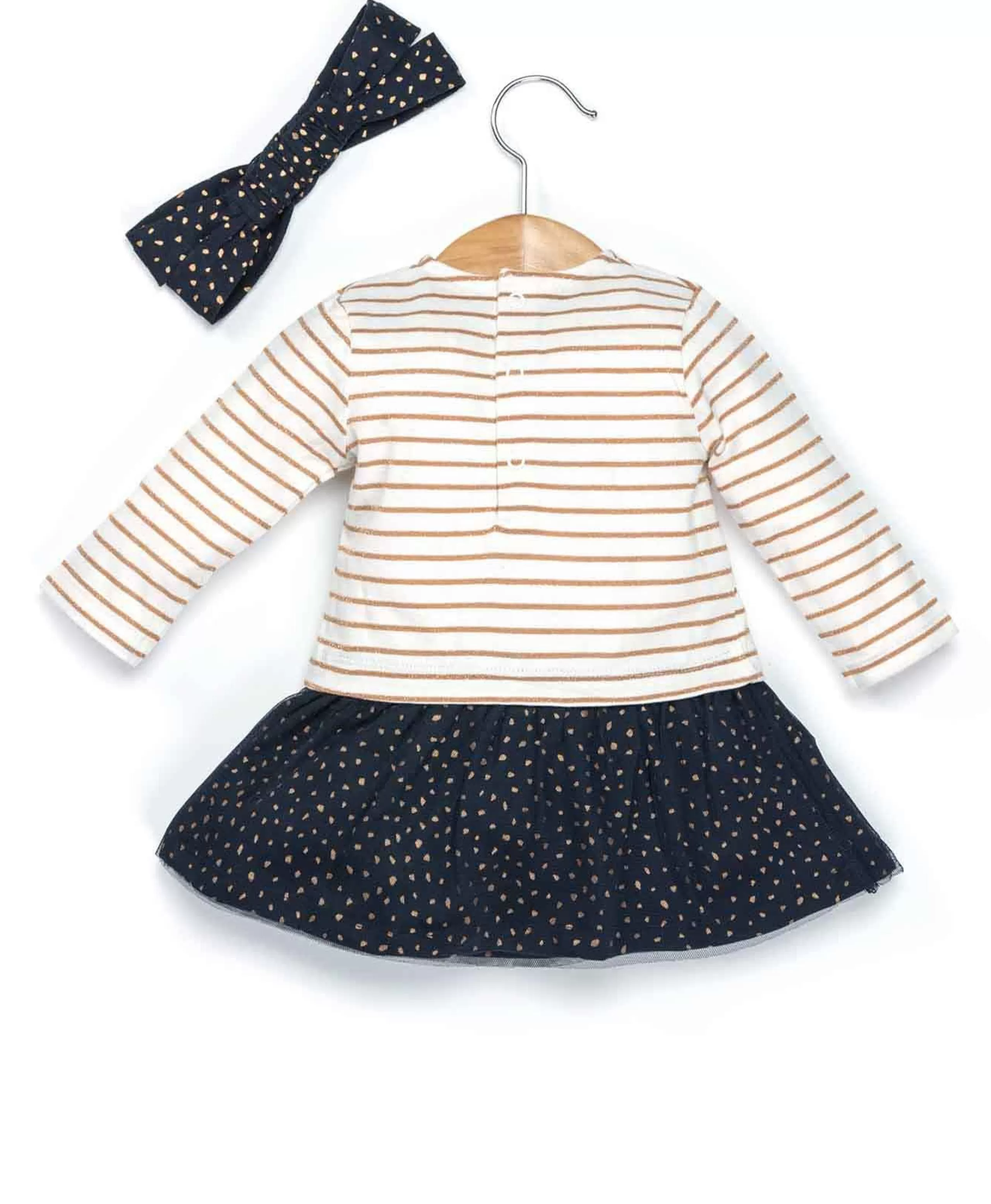 ROBE + ACCESSOIRE FOND BLANC OPTIQUE RAYE ROSE FILANTY*Terre de Marins New