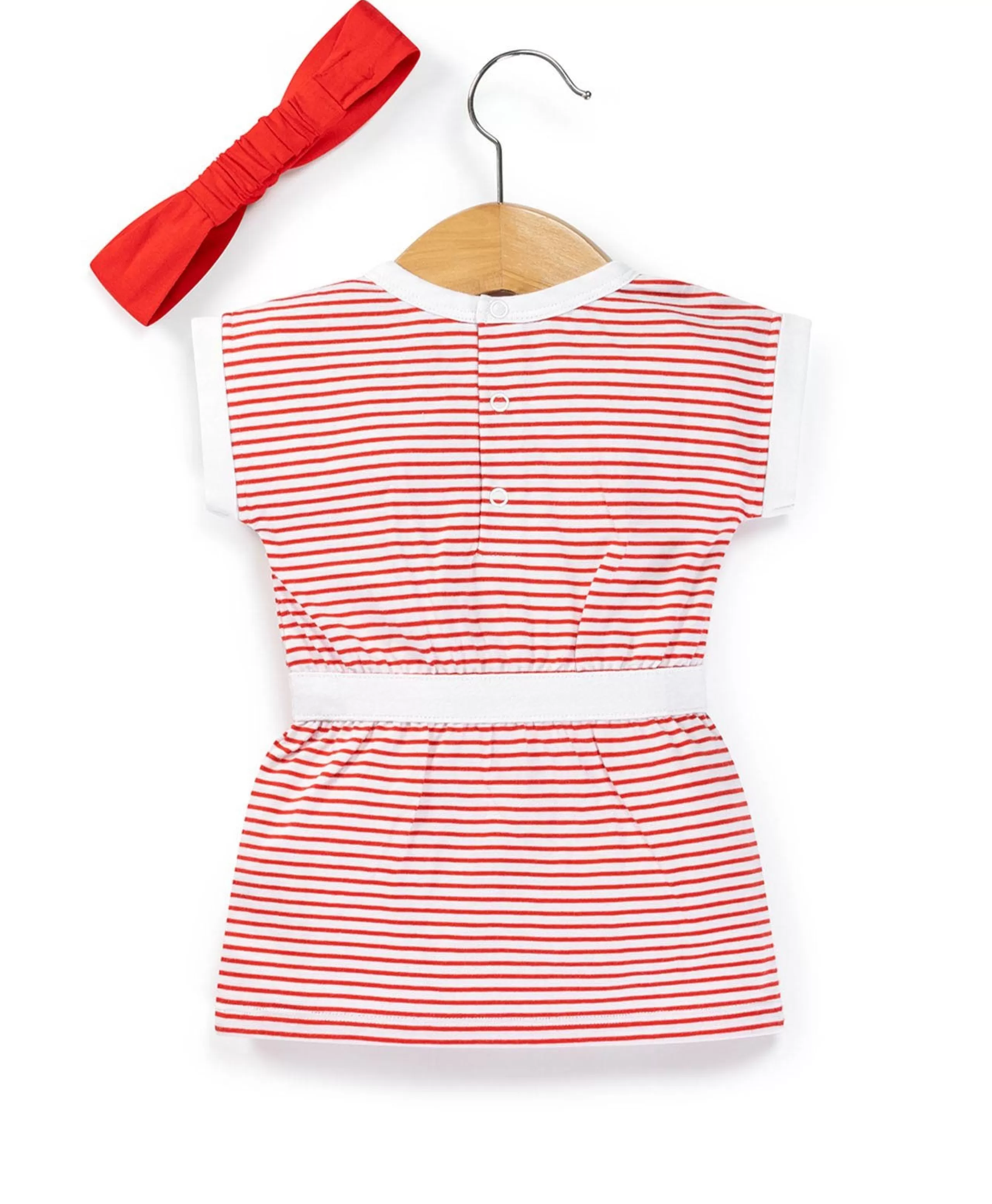 ROBE + ACCESSOIRE FOND BLANC RAYE ROUGE RANDOL*Terre de Marins Fashion