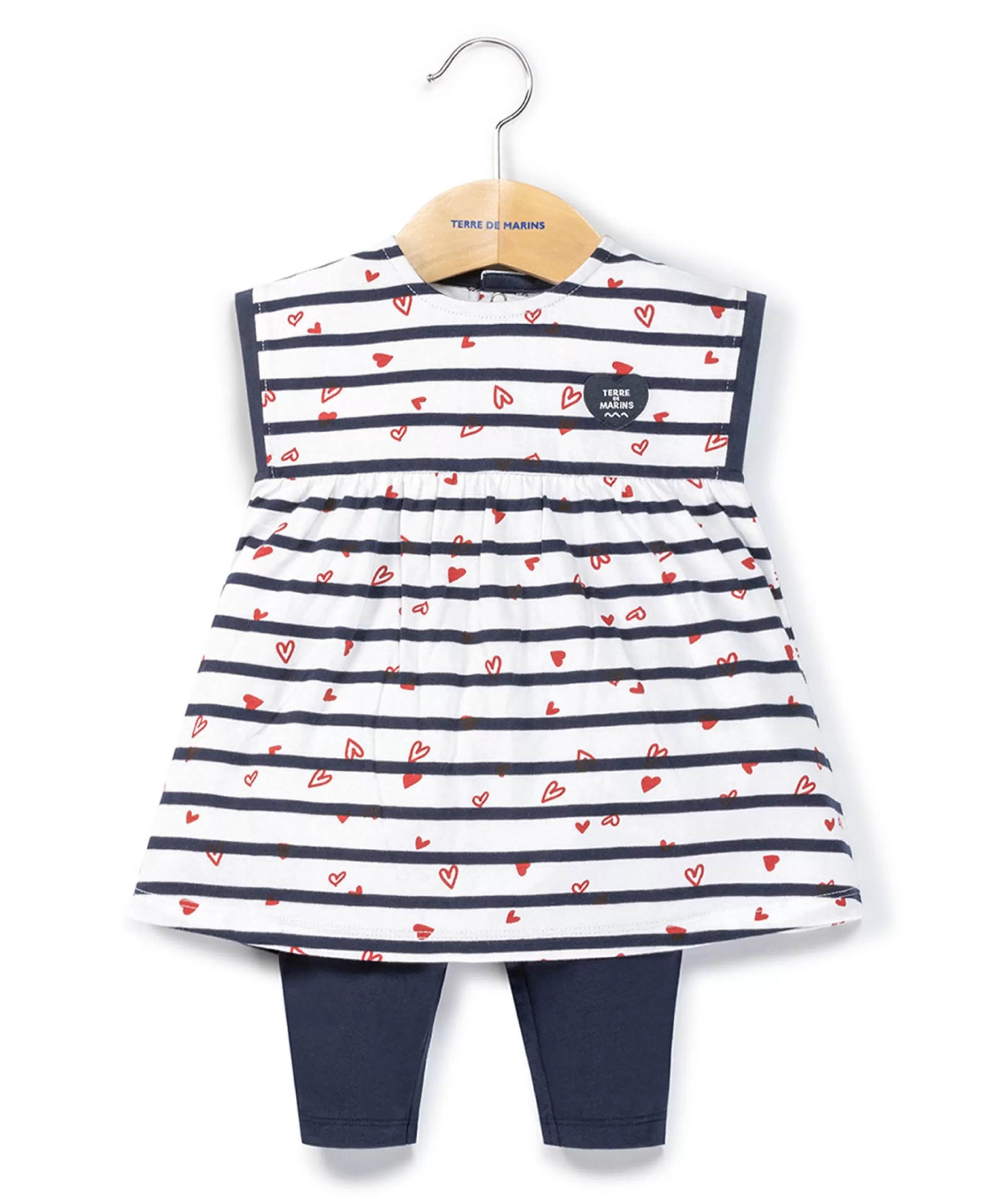 ROBE + BAS FOND BLANC RAYE INDIGO SHADI*Terre de Marins Clearance