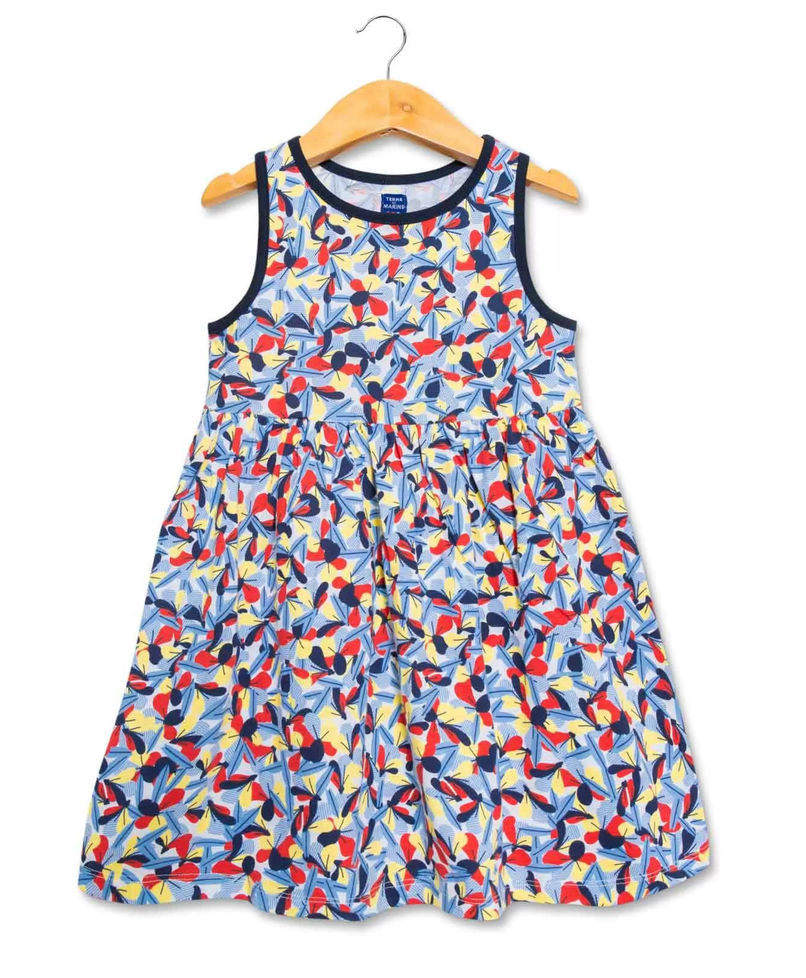 ROBE + HAUT IMPRIME FOND BLANC PAIGE*Terre de Marins Sale