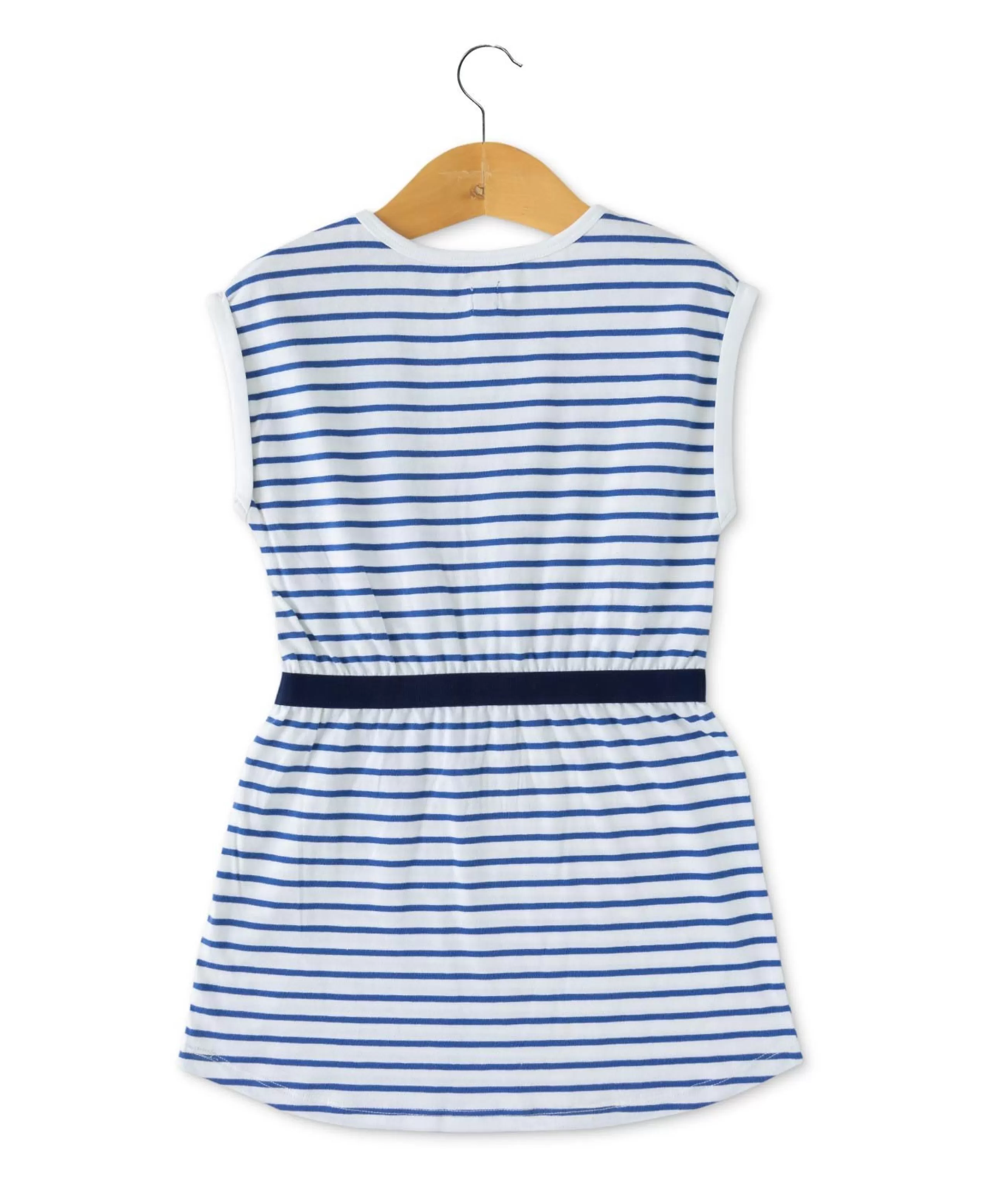 ROBE MC FOND BLANC RAYE INDIGO PASCA*Terre de Marins Shop