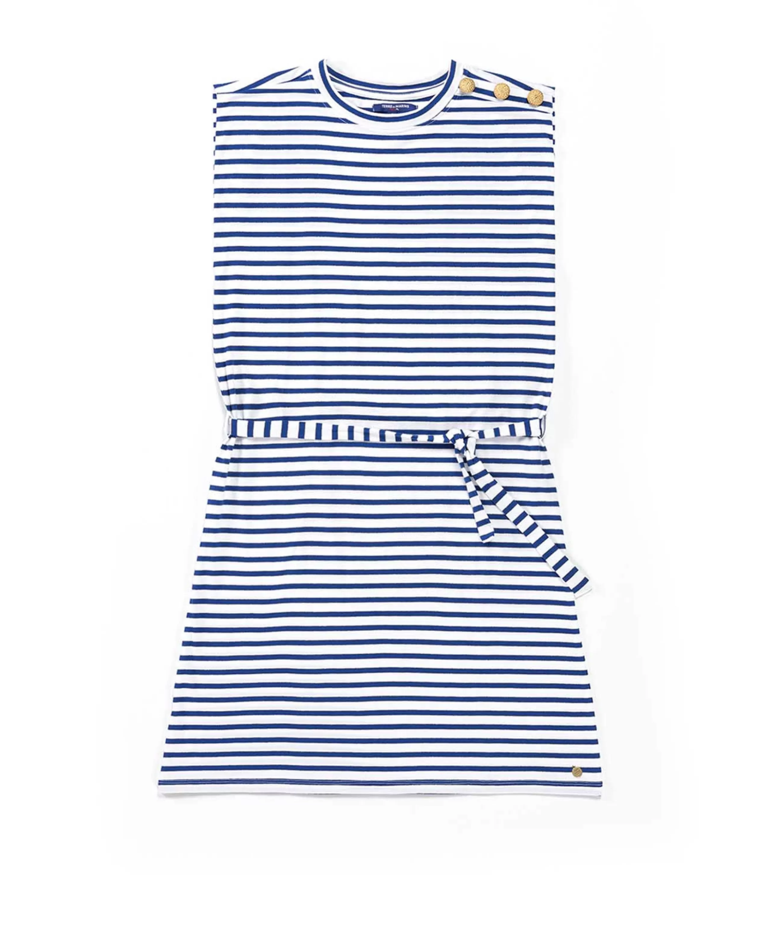 ROBE MC FOND GREGE RAYE BLEU RONRON*Terre de Marins Cheap