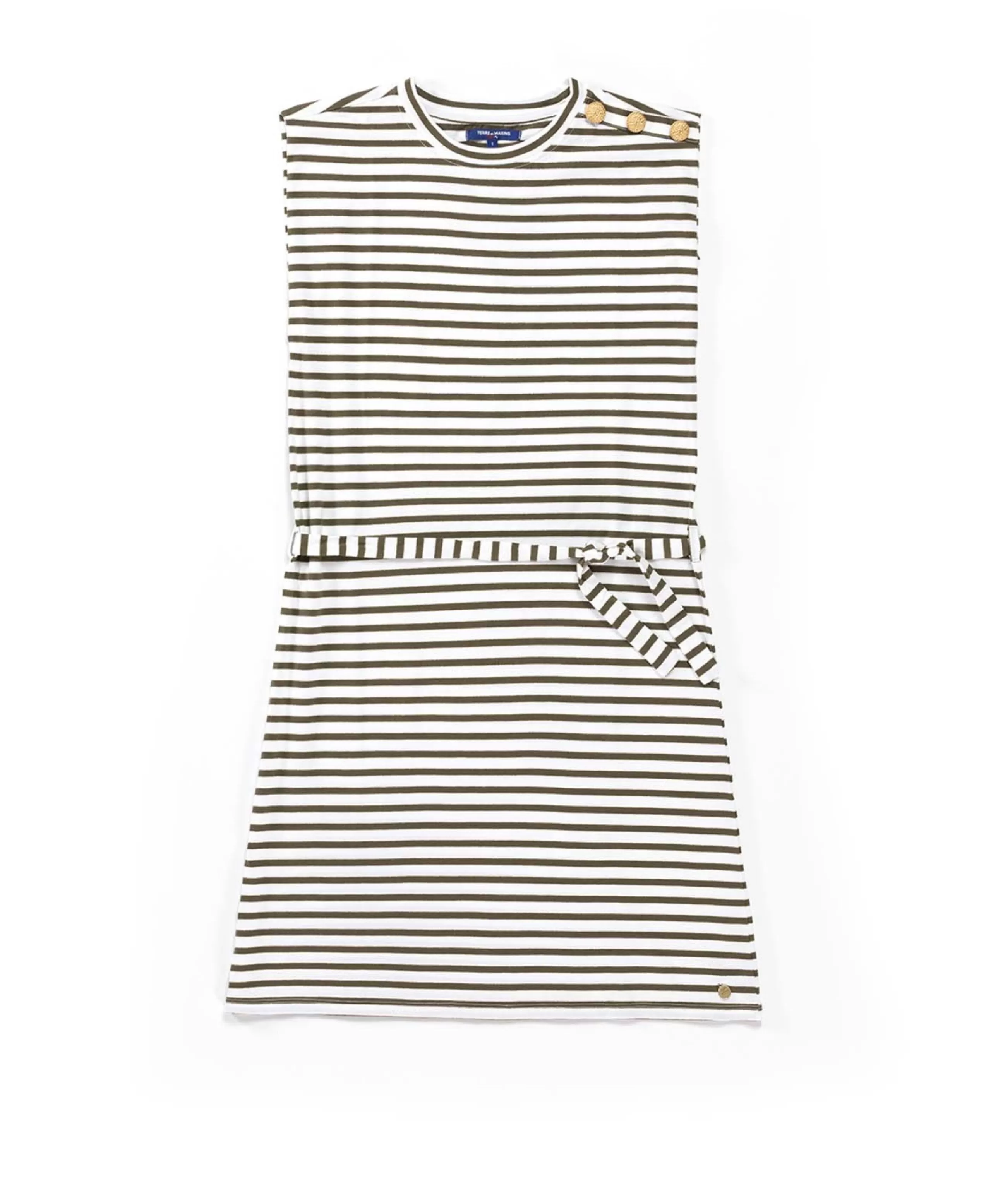 ROBE MC FOND GREGE RAYE KAKI RONRON*Terre de Marins Cheap