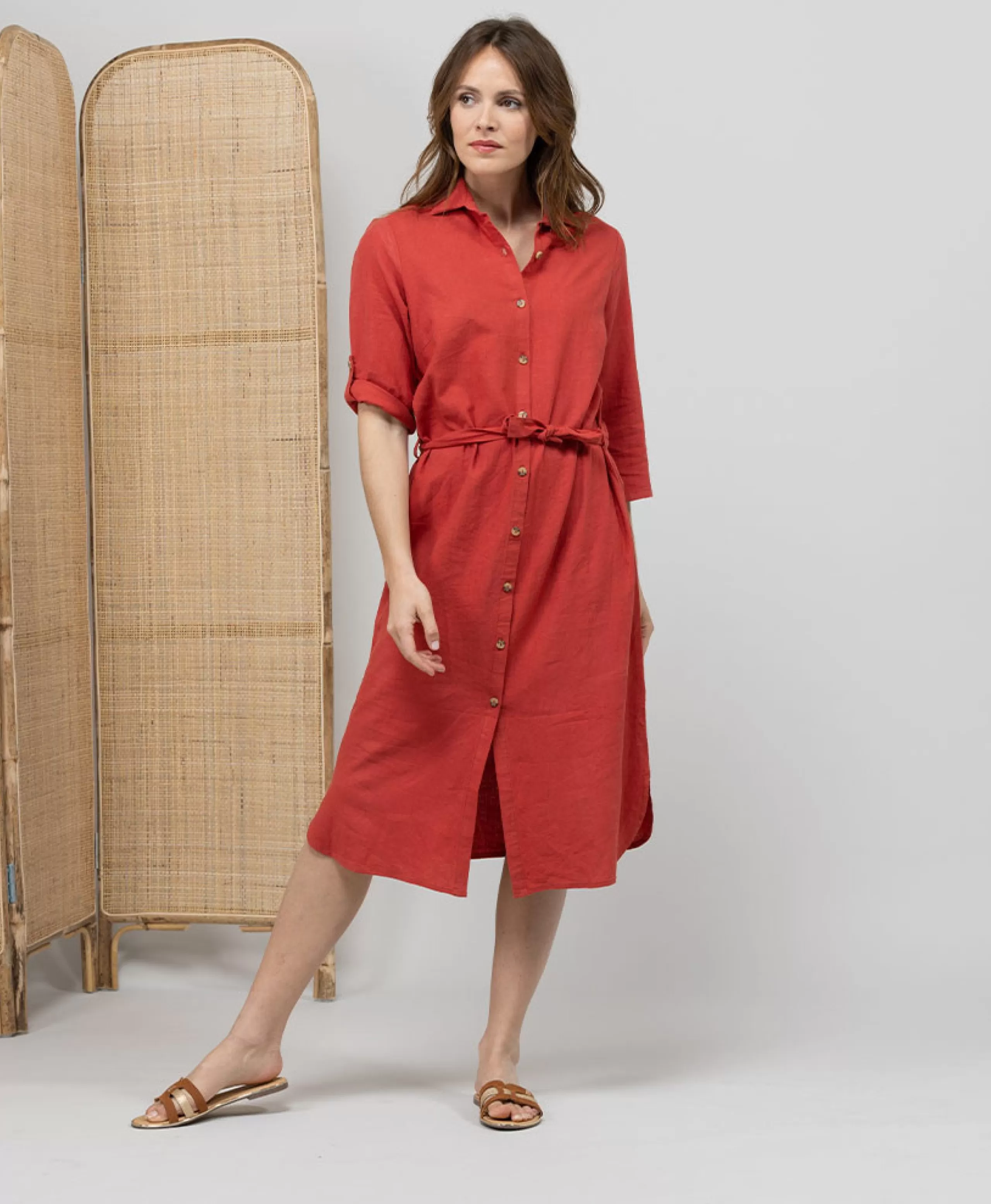 ROBE ML ROUGE BRIQUE FONCE PITRO*Terre de Marins Best