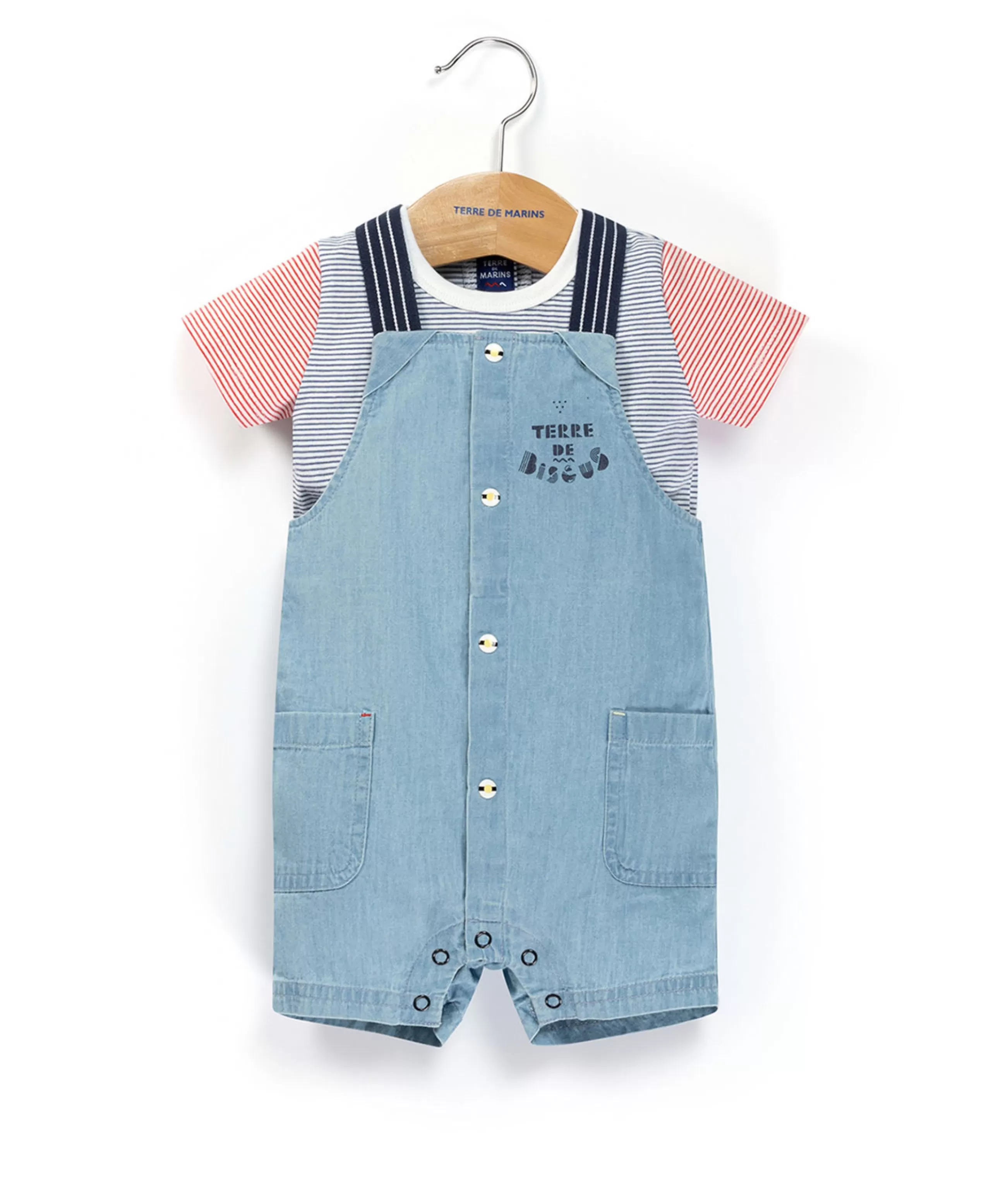 SALOPETTE COURTE + HAUT DENIM CLAIR REVO*Terre de Marins Shop