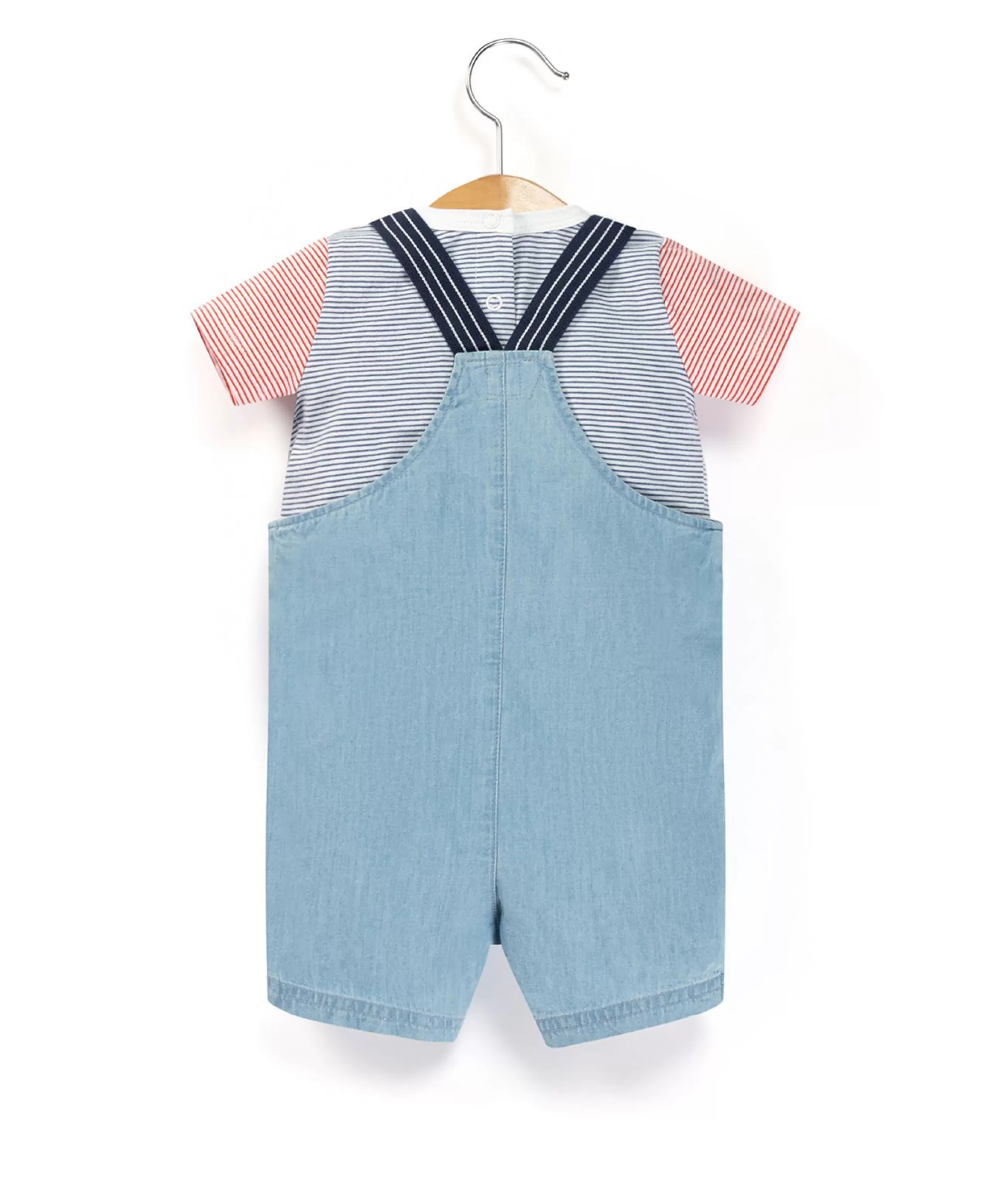 SALOPETTE COURTE + HAUT DENIM CLAIR REVO*Terre de Marins Shop