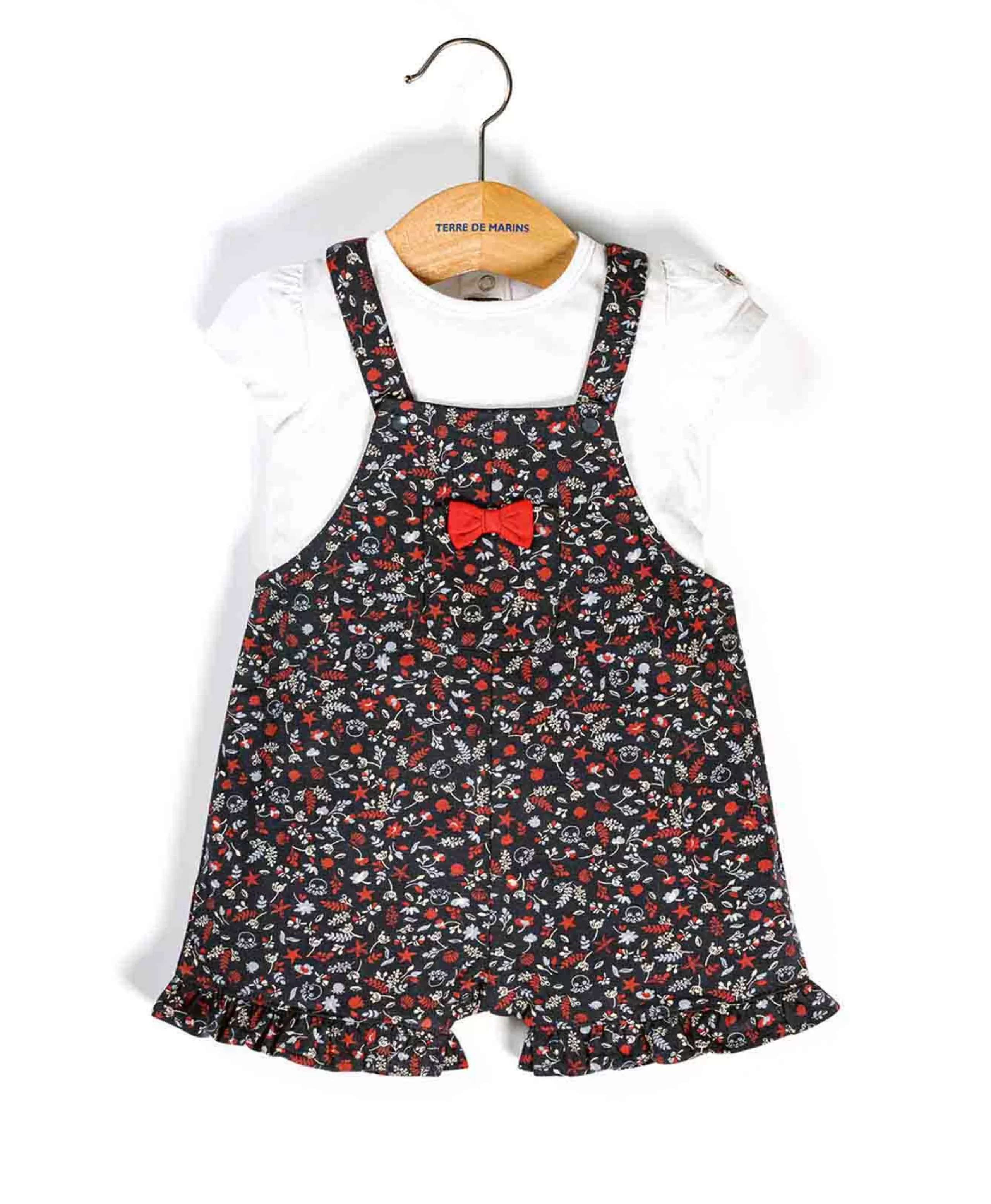 SALOPETTE COURTE + HAUT IMPRIME ROUGE ZOA*Terre de Marins Clearance