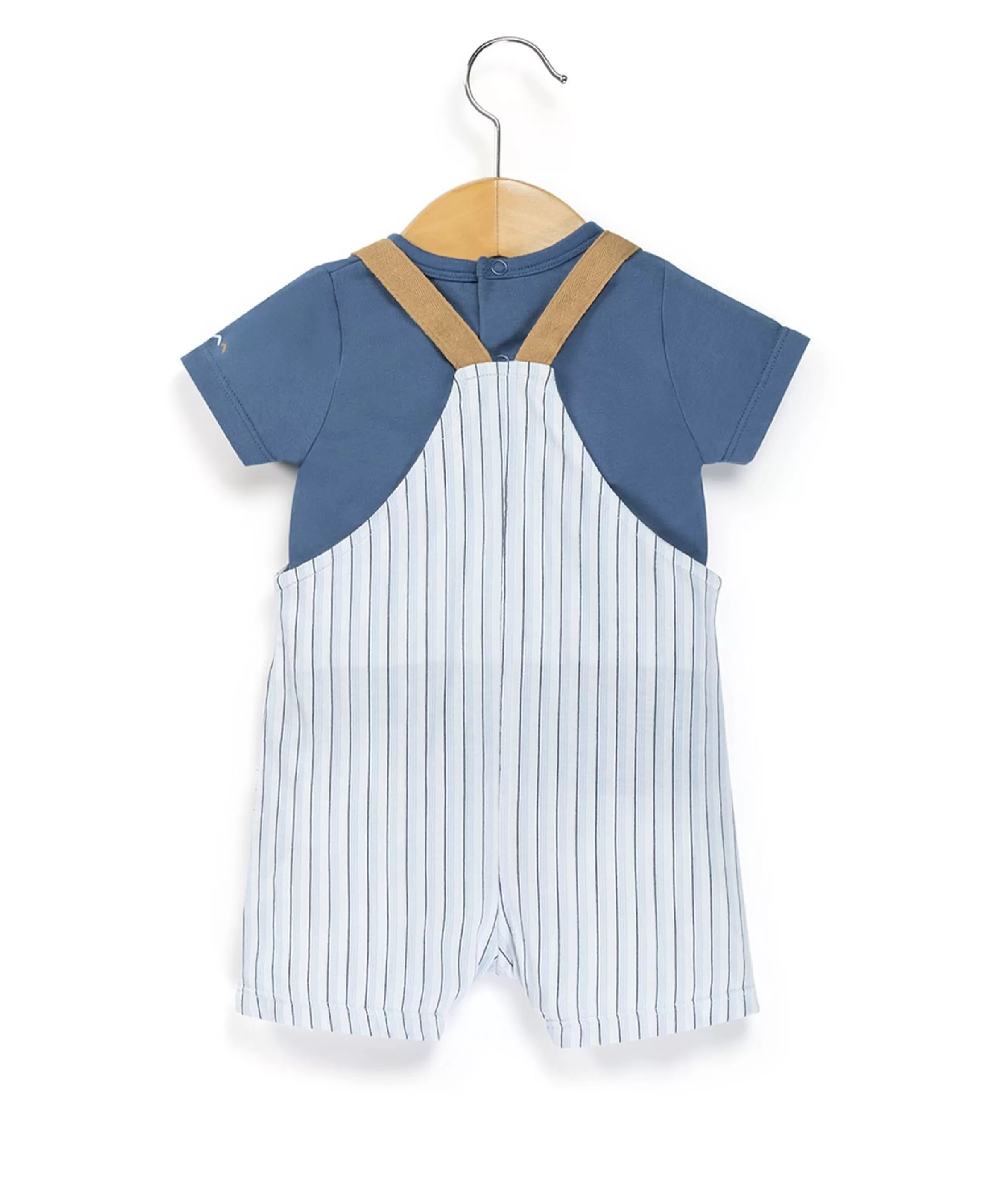 SALOPETTE COURTE + HAUT RAYE BLANC / BLEU CHERSON*Terre de Marins Best Sale