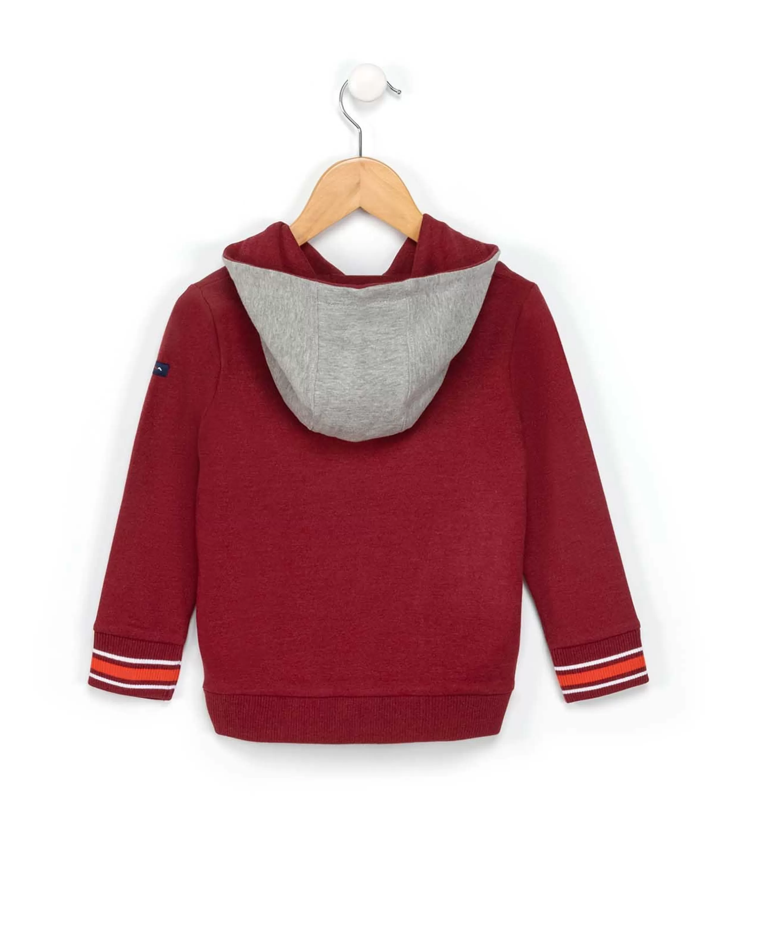 SWEAT A CAPUCHE ROUGE GRENAT BOZOU*Terre de Marins Shop
