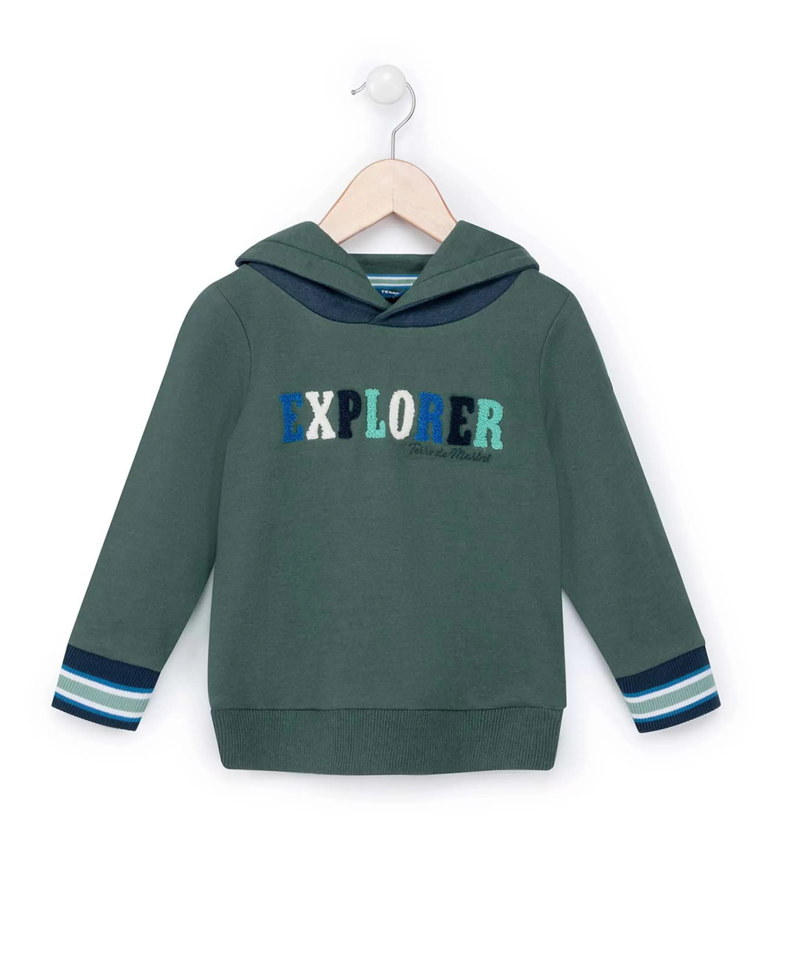 SWEAT A CAPUCHE VERT FOUGERE BARAMI*Terre de Marins Discount