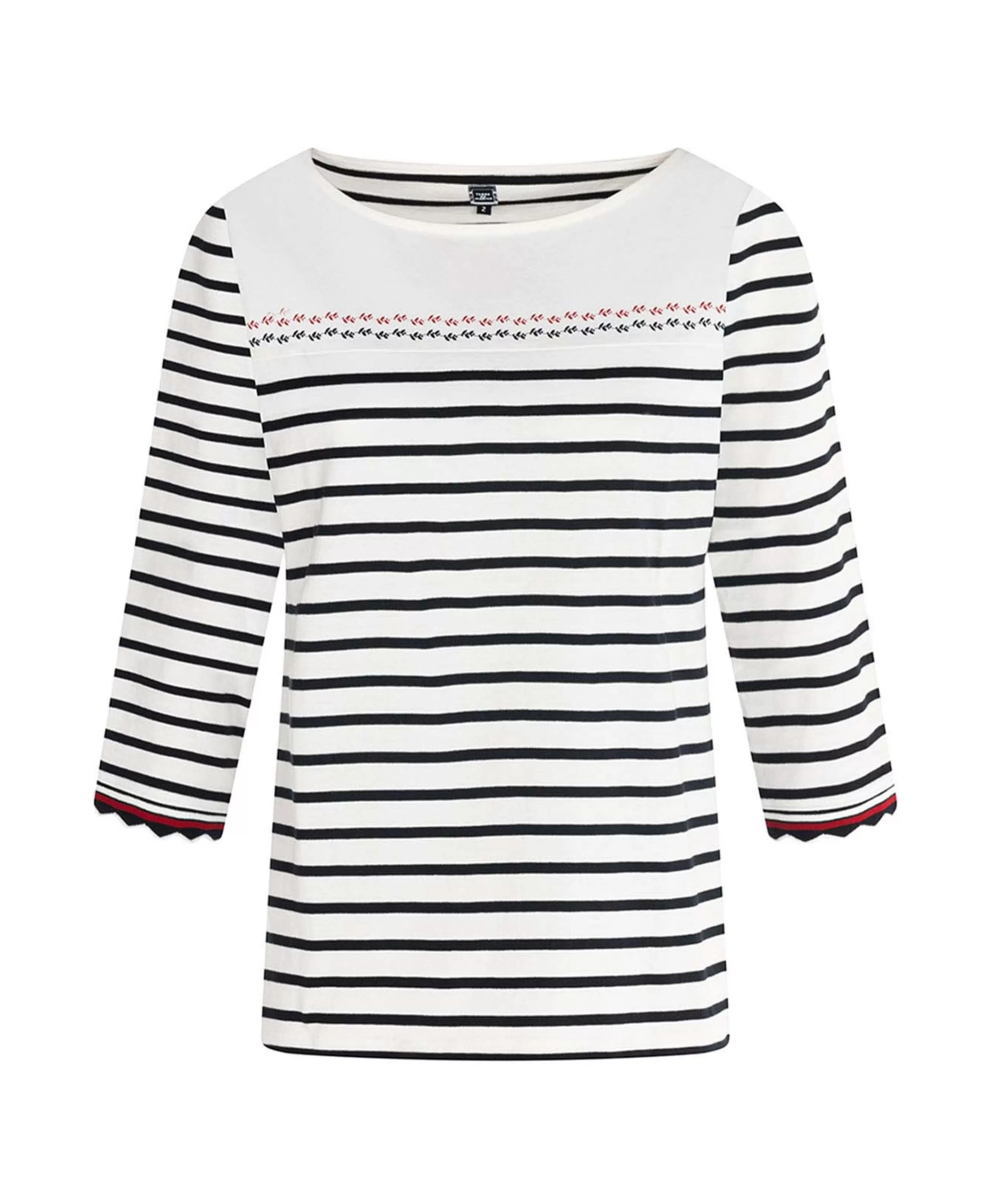 TEE SHIRT M3/4 FOND NATUREL RAYE MARINE ARIS*Terre de Marins Fashion