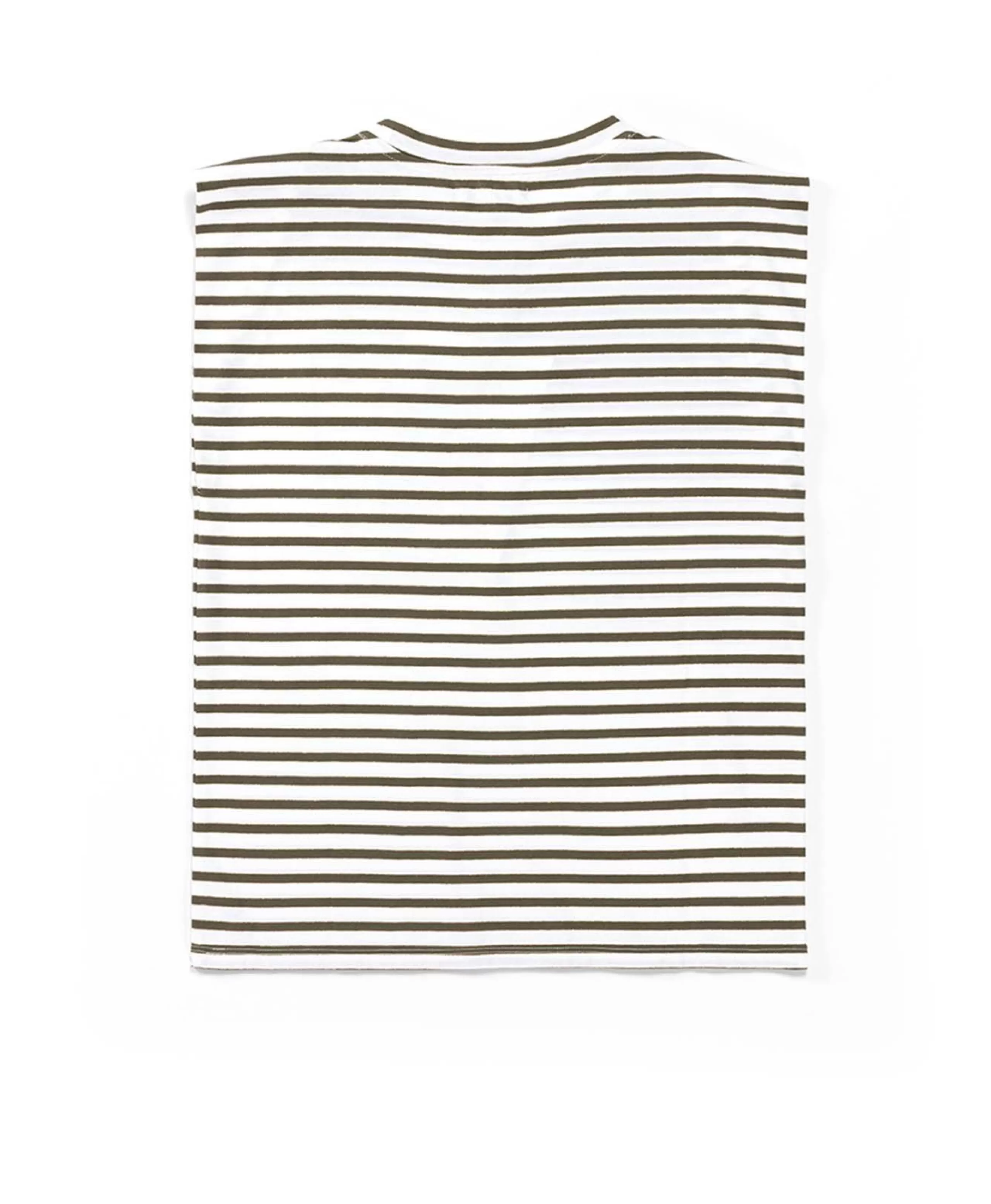 TEE SHIRT MC FOND GREGE RAYE KAKI TAURA*Terre de Marins Fashion