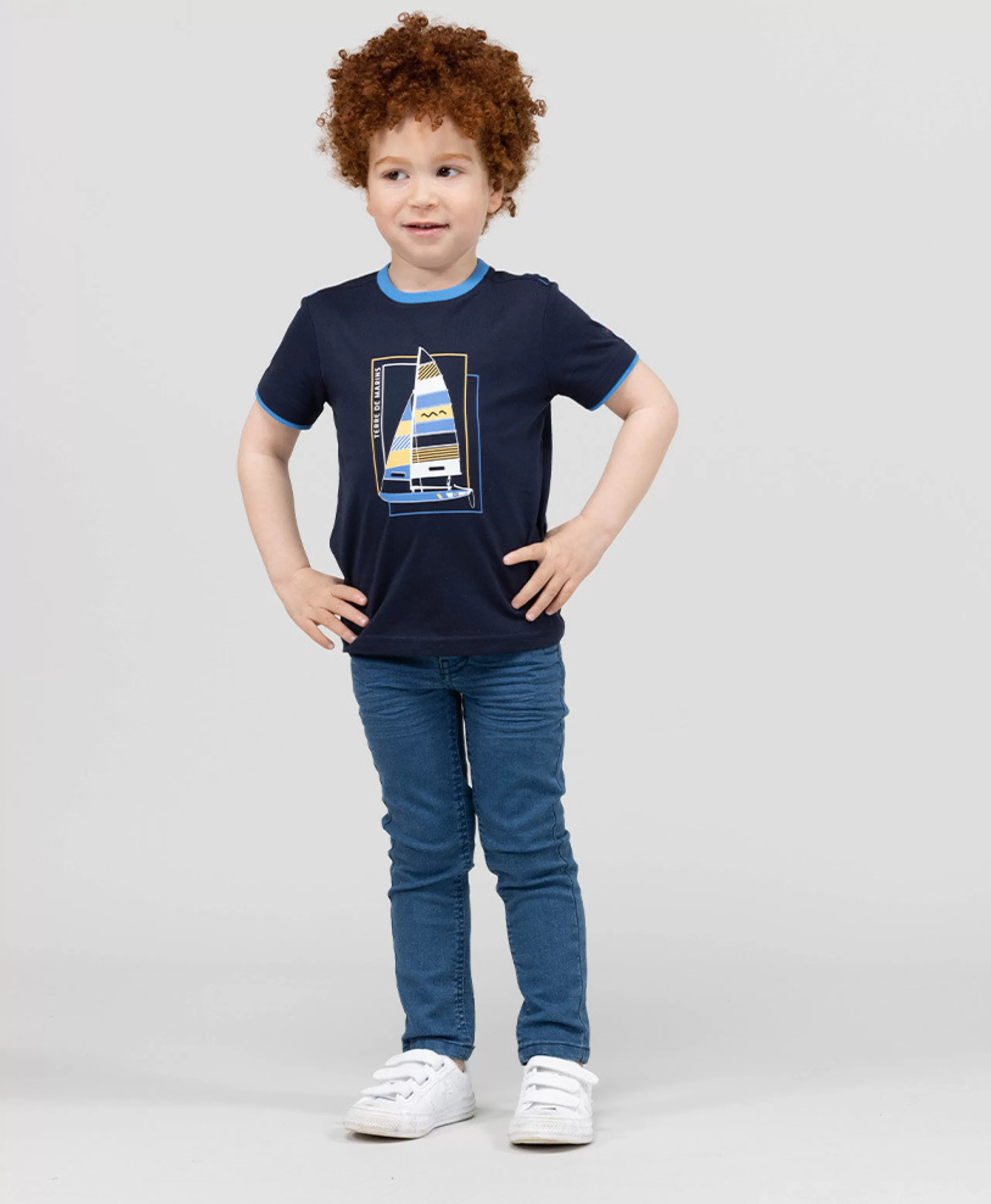 TEE SHIRT MC INDIGO AXUL*Terre de Marins Shop