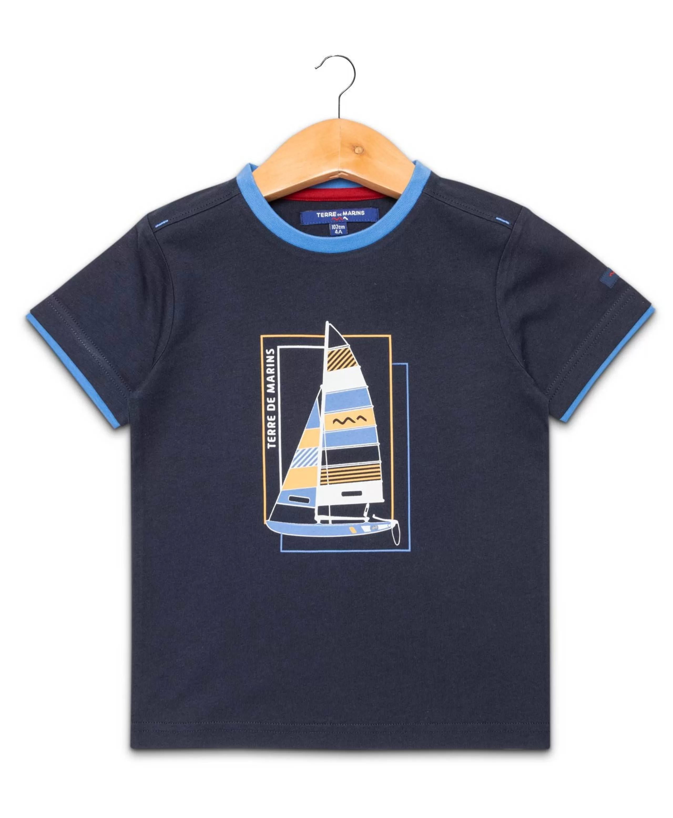 TEE SHIRT MC INDIGO AXUL*Terre de Marins Shop