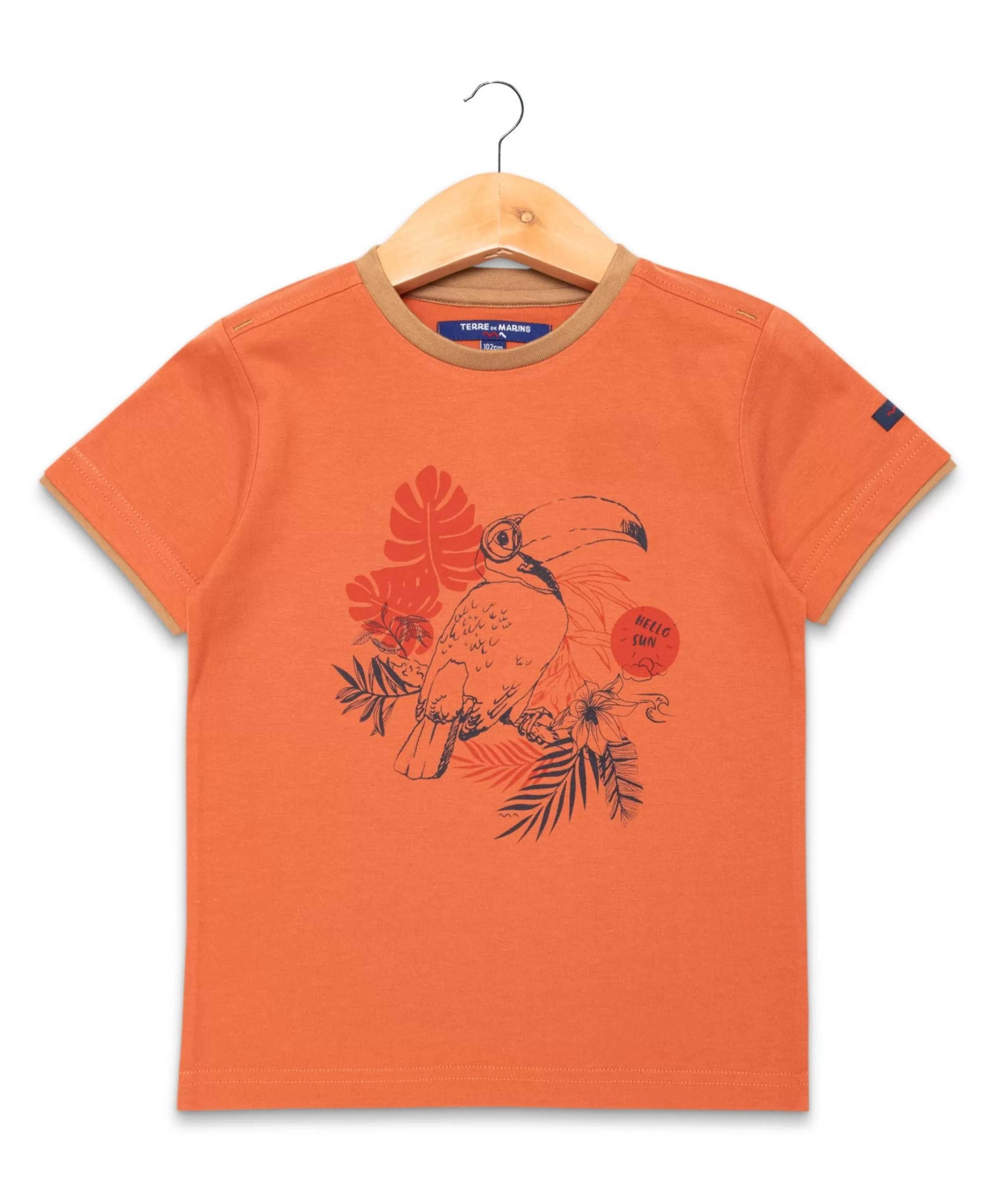 TEE SHIRT MC ORANGE CITROUILLE AXUL*Terre de Marins Clearance