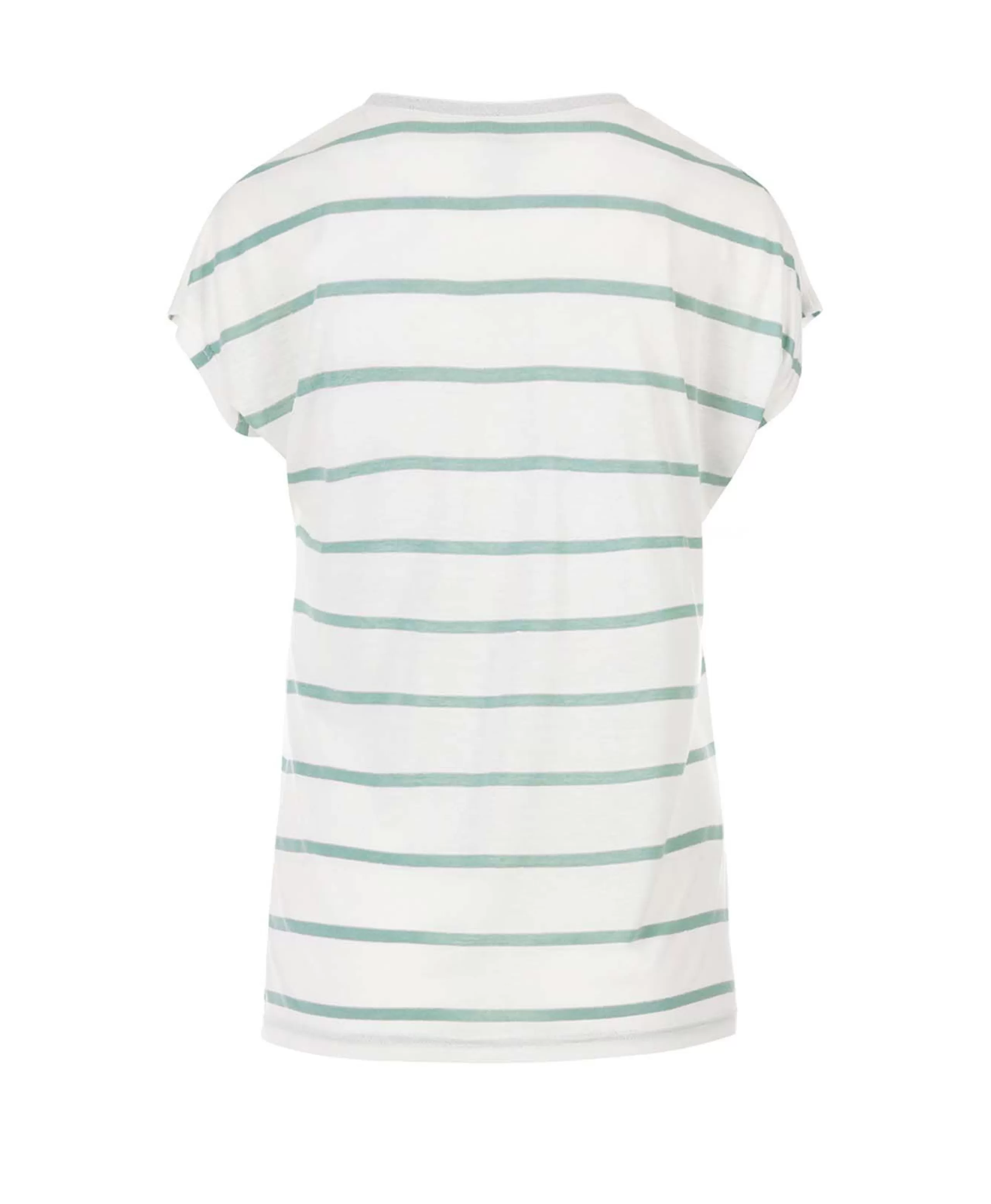 TEE SHIRT MC RAYE BLANC OPTIQUE/ VERT PALE ABE*Terre de Marins Best Sale