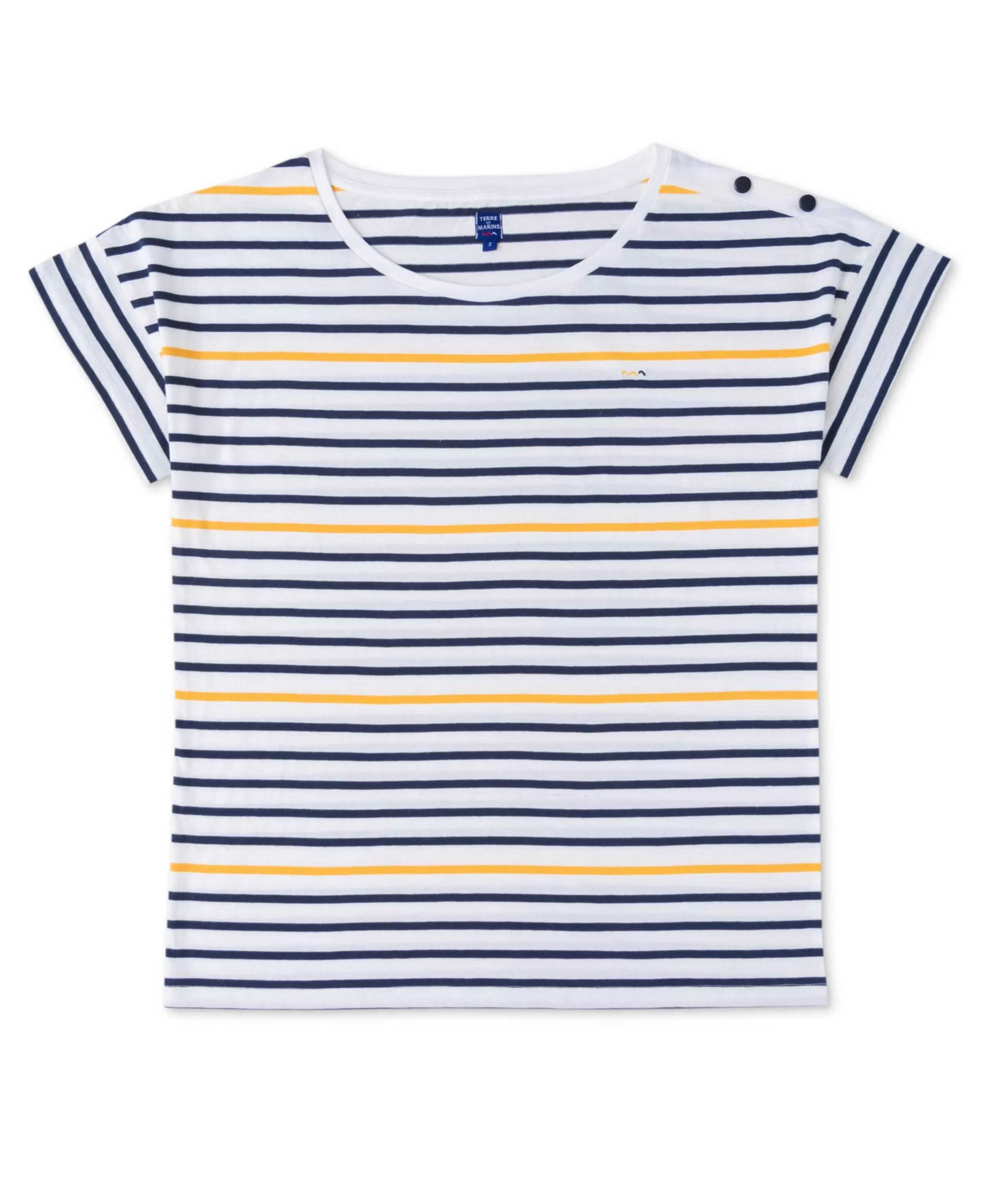 TEE SHIRT MC RAYE JAUNE ASMAR*Terre de Marins Shop