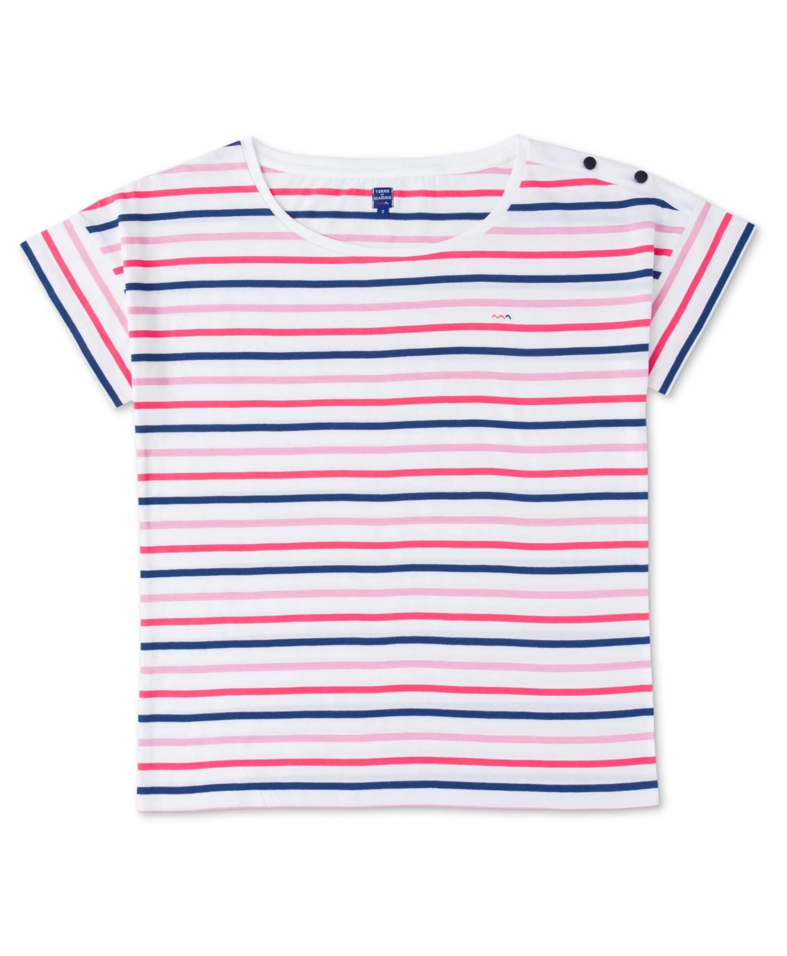 TEE SHIRT MC RAYE ROSE ASMAR*Terre de Marins Cheap