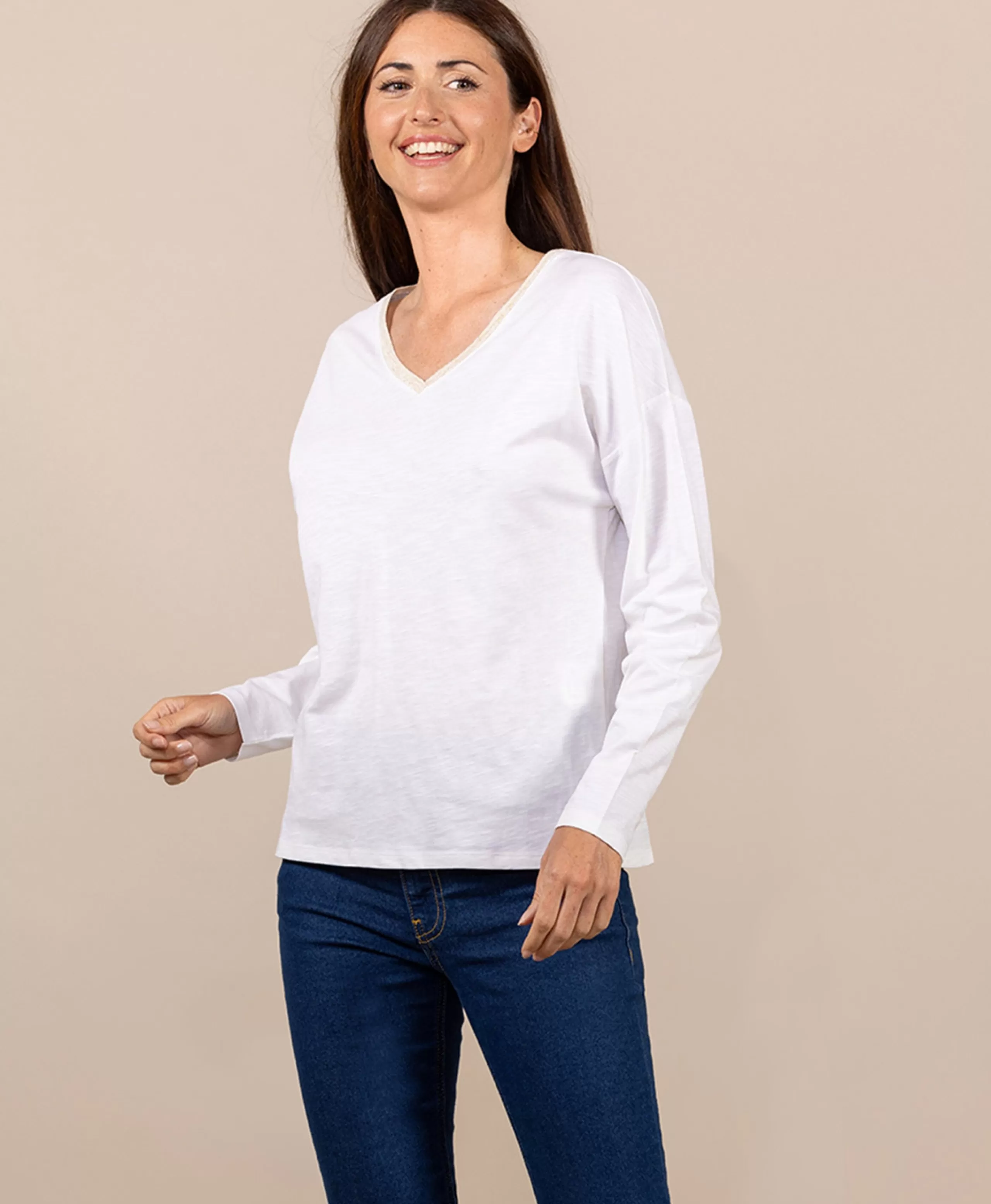 TEE SHIRT ML BLANC CASSE TRIOL*Terre de Marins Hot
