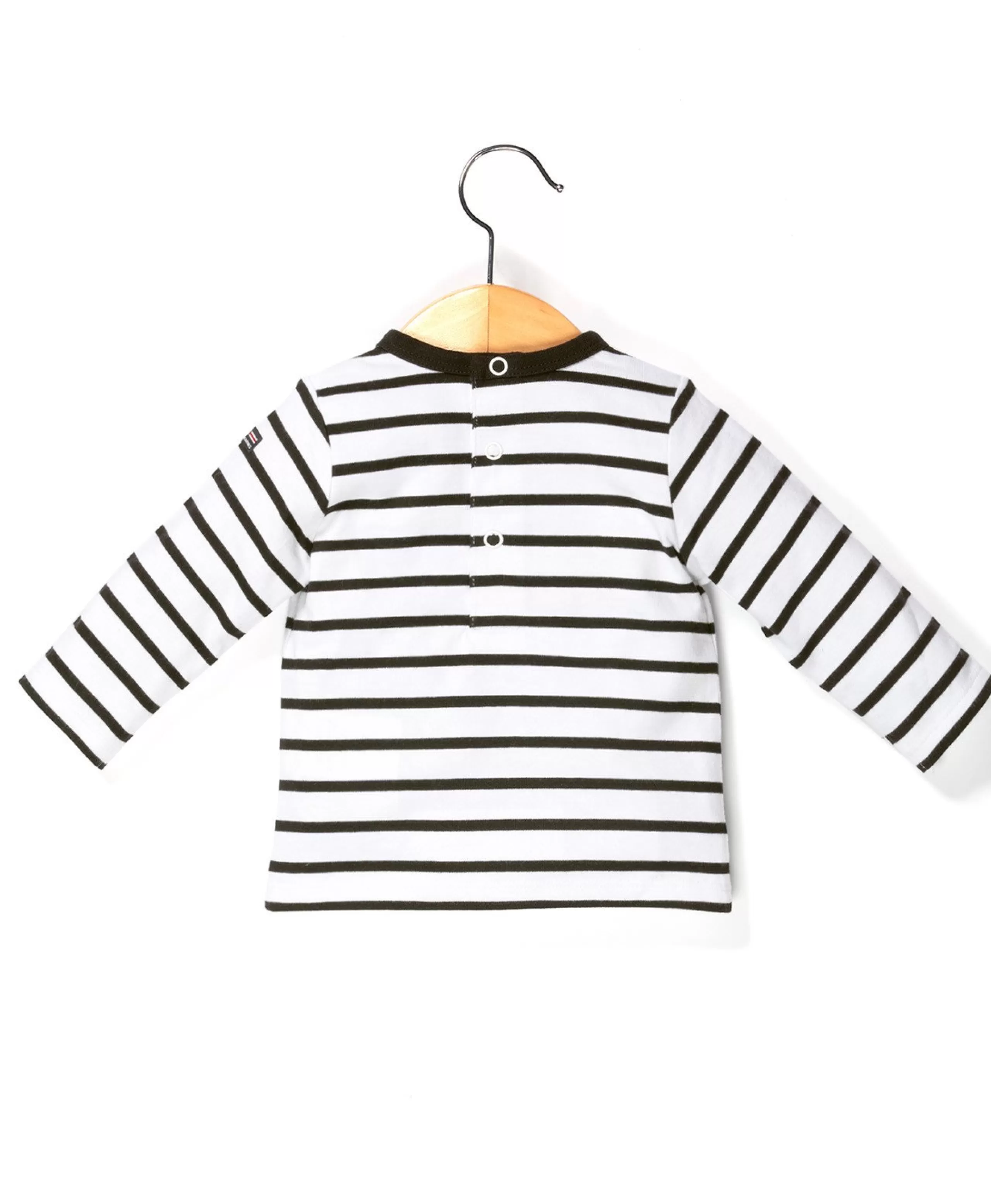 TEE SHIRT ML FOND BLANC OPT RAYE MARINE CALTIS*Terre de Marins Fashion