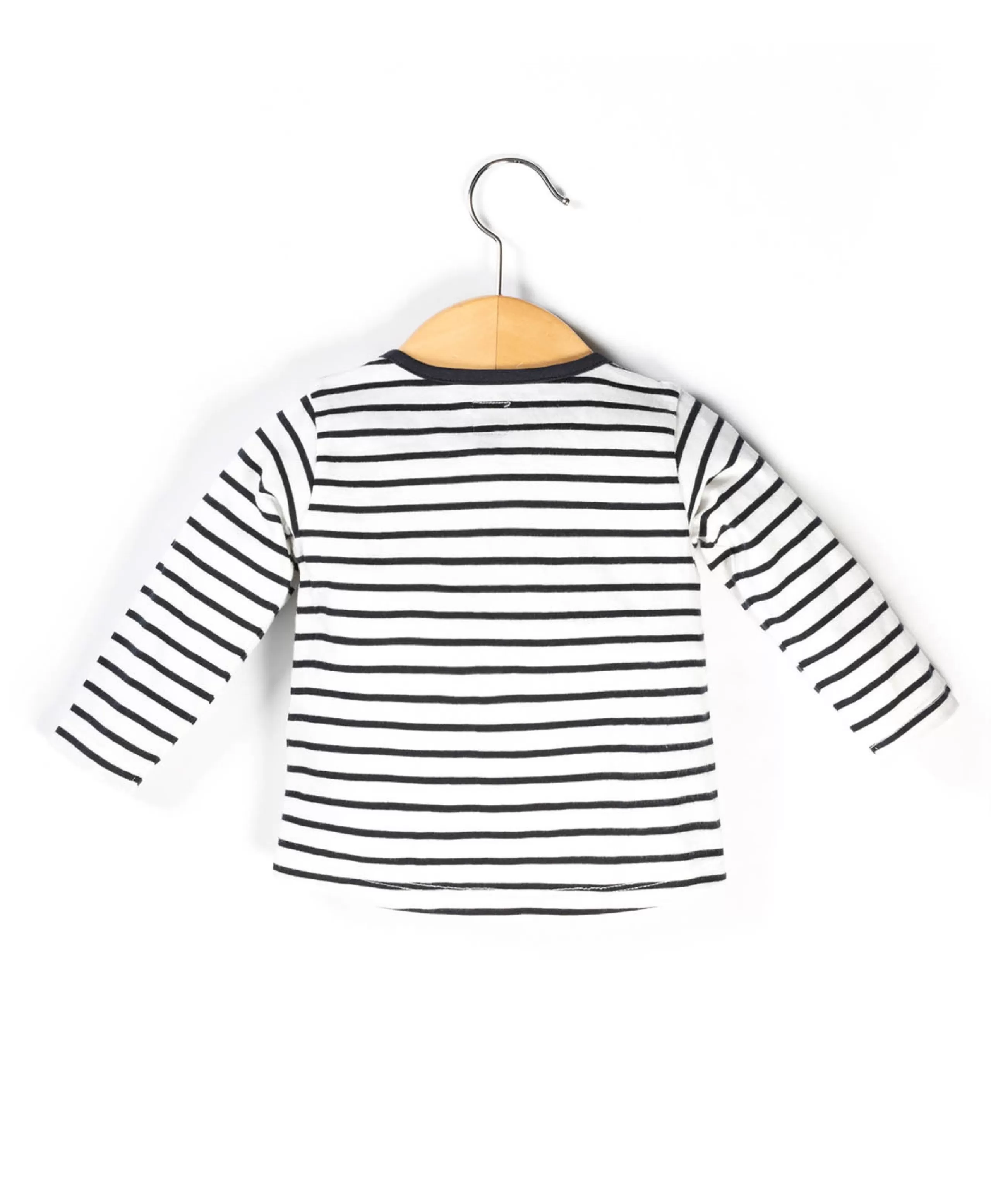 TEE SHIRT ML FOND NATUREL RAYE MARINE ESTELA*Terre de Marins Shop