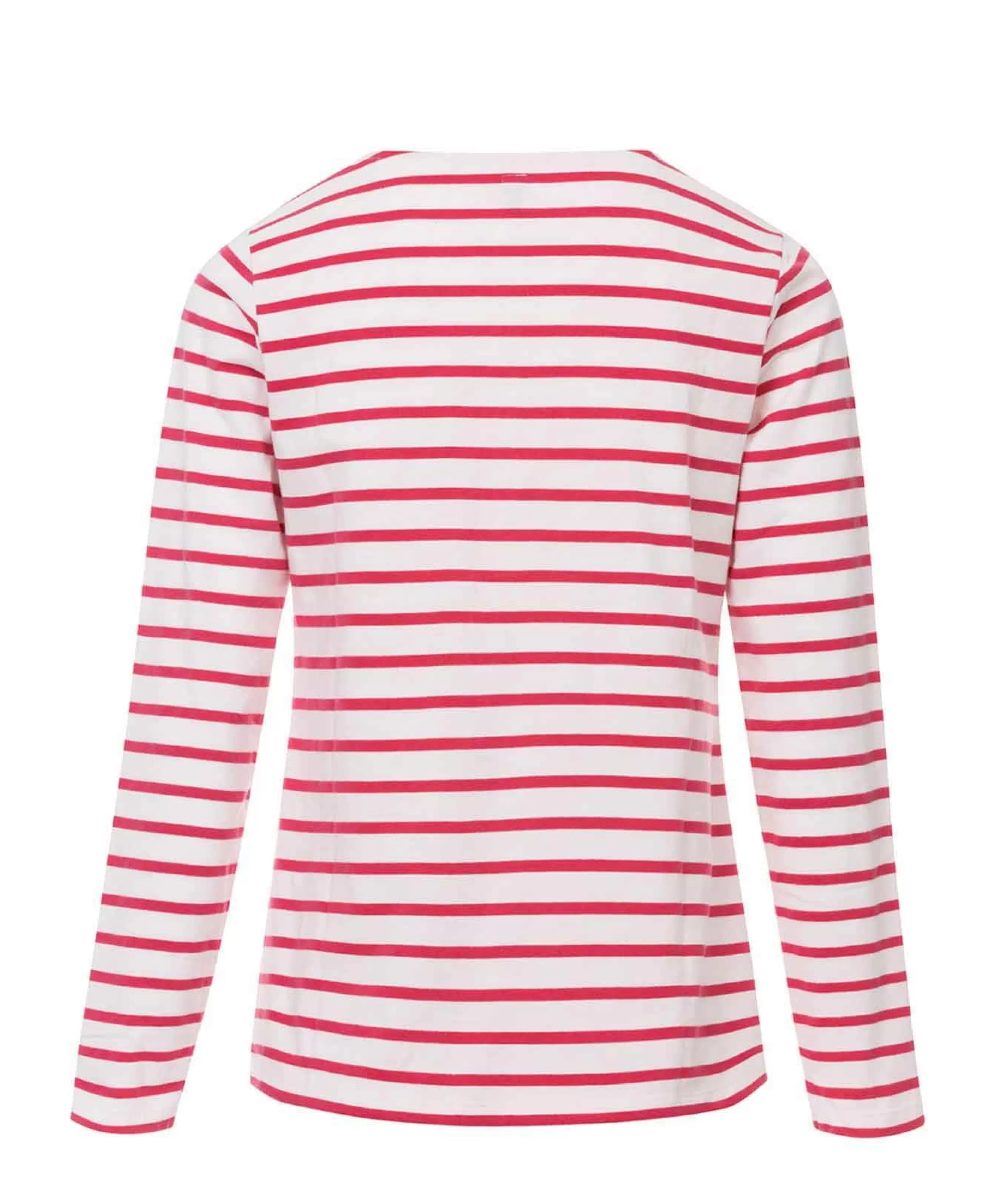 TEE SHIRT ML FOND NATUREL RAYE ROSE ACCOT*Terre de Marins Cheap