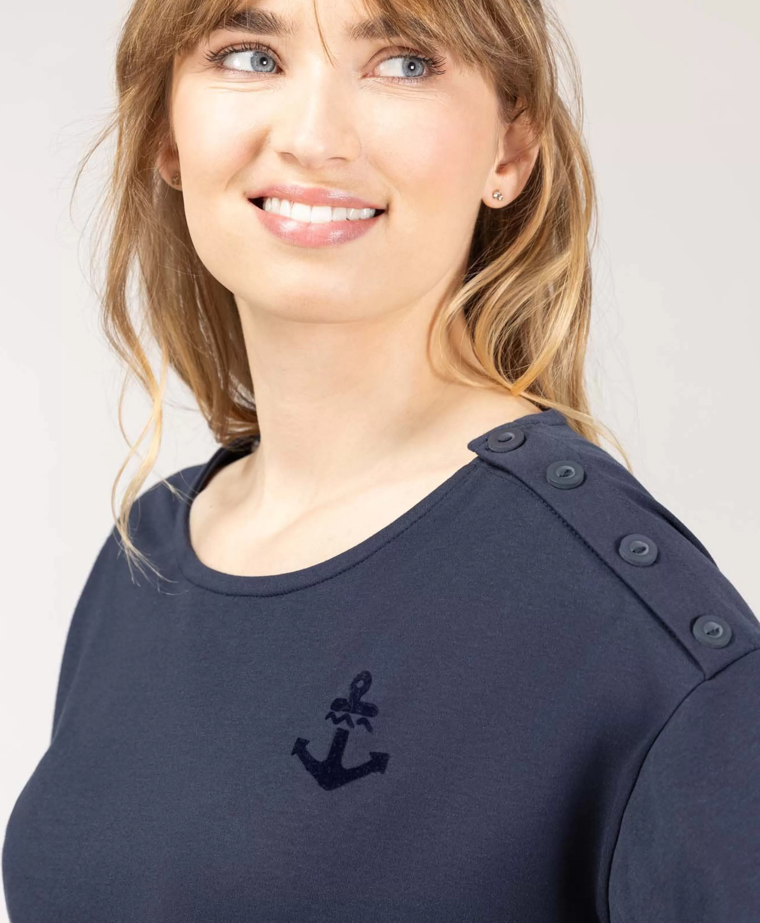TEE SHIRT ML INDIGO MERITAGE*Terre de Marins Fashion