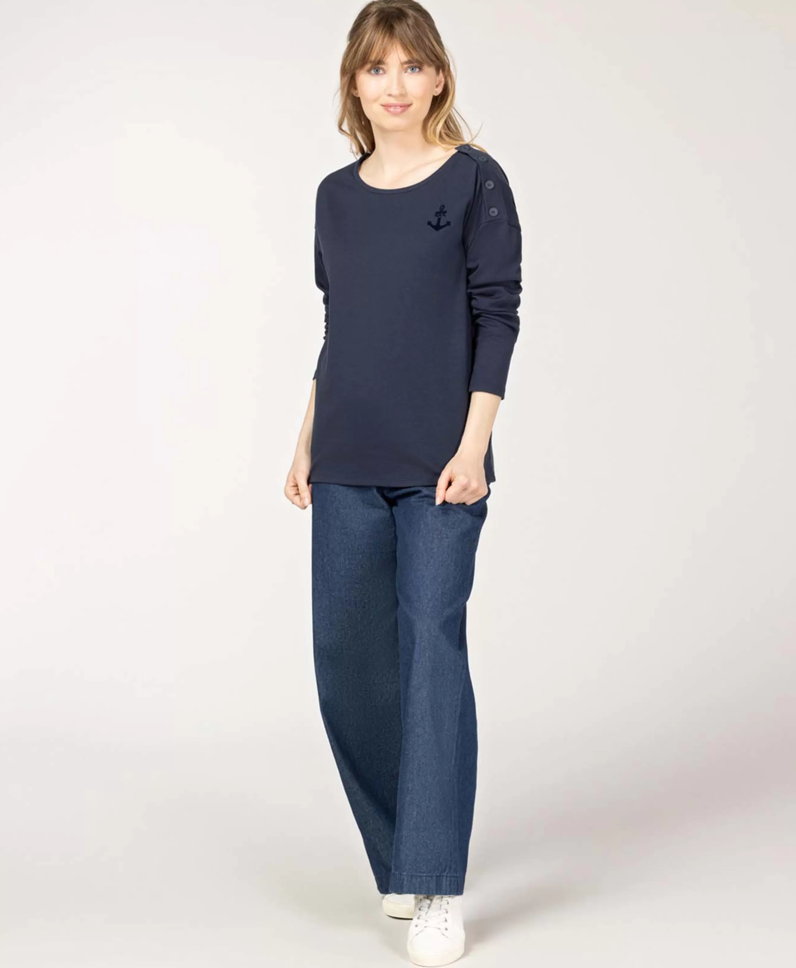 TEE SHIRT ML INDIGO MERITAGE*Terre de Marins Fashion