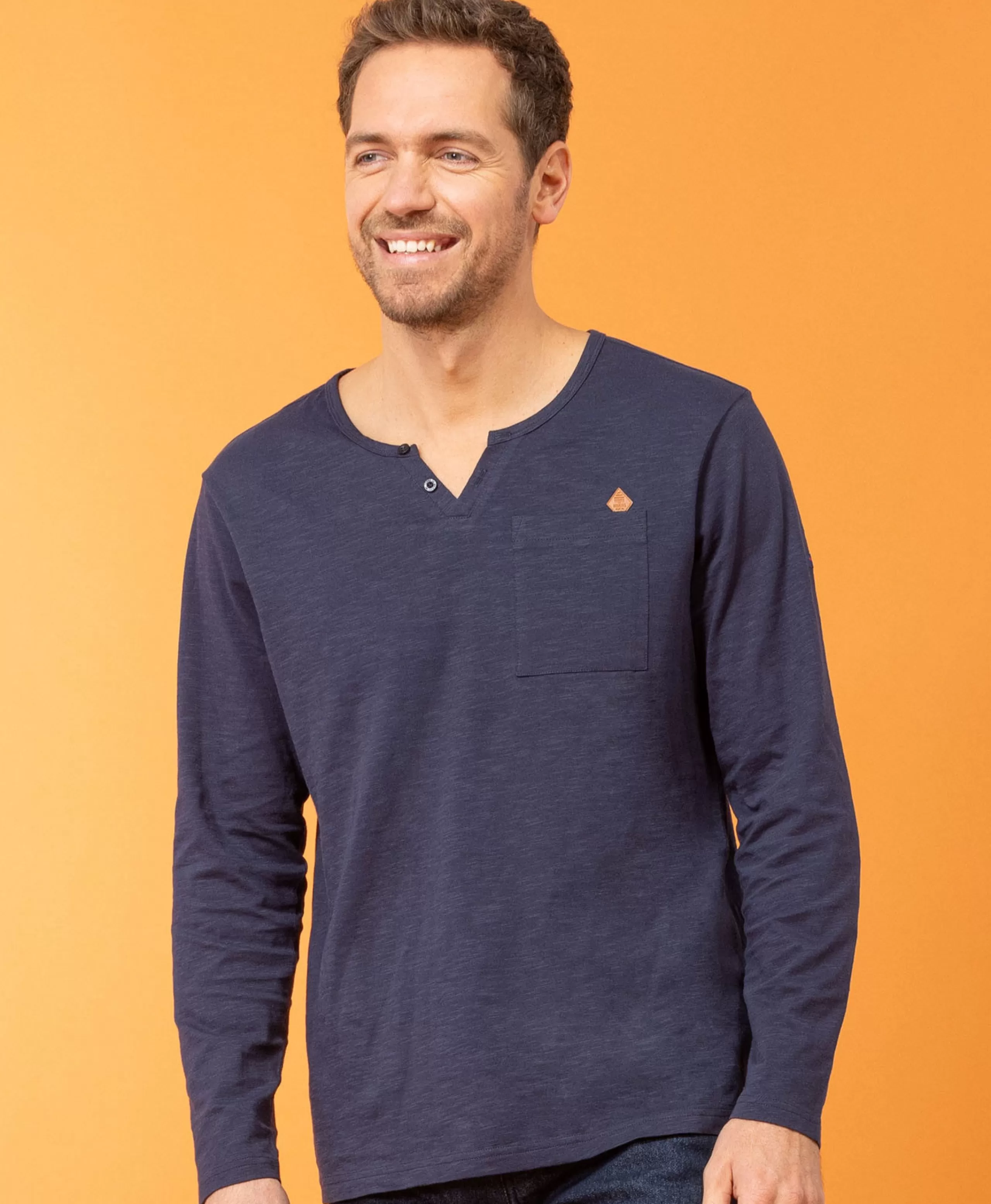 TEE SHIRT ML INDIGO TATORI*Terre de Marins Best Sale