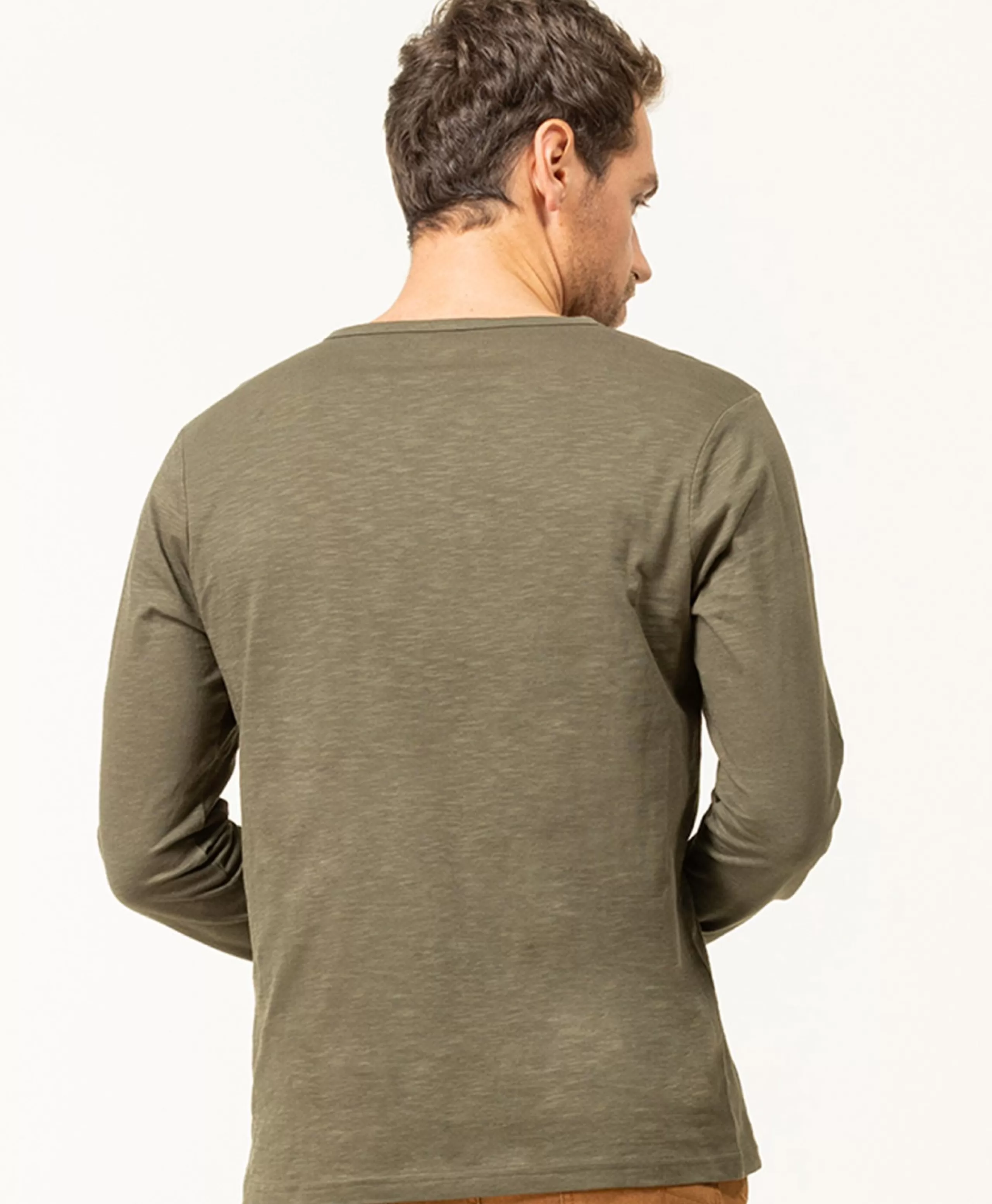 TEE SHIRT ML KAKI TATORI*Terre de Marins Clearance