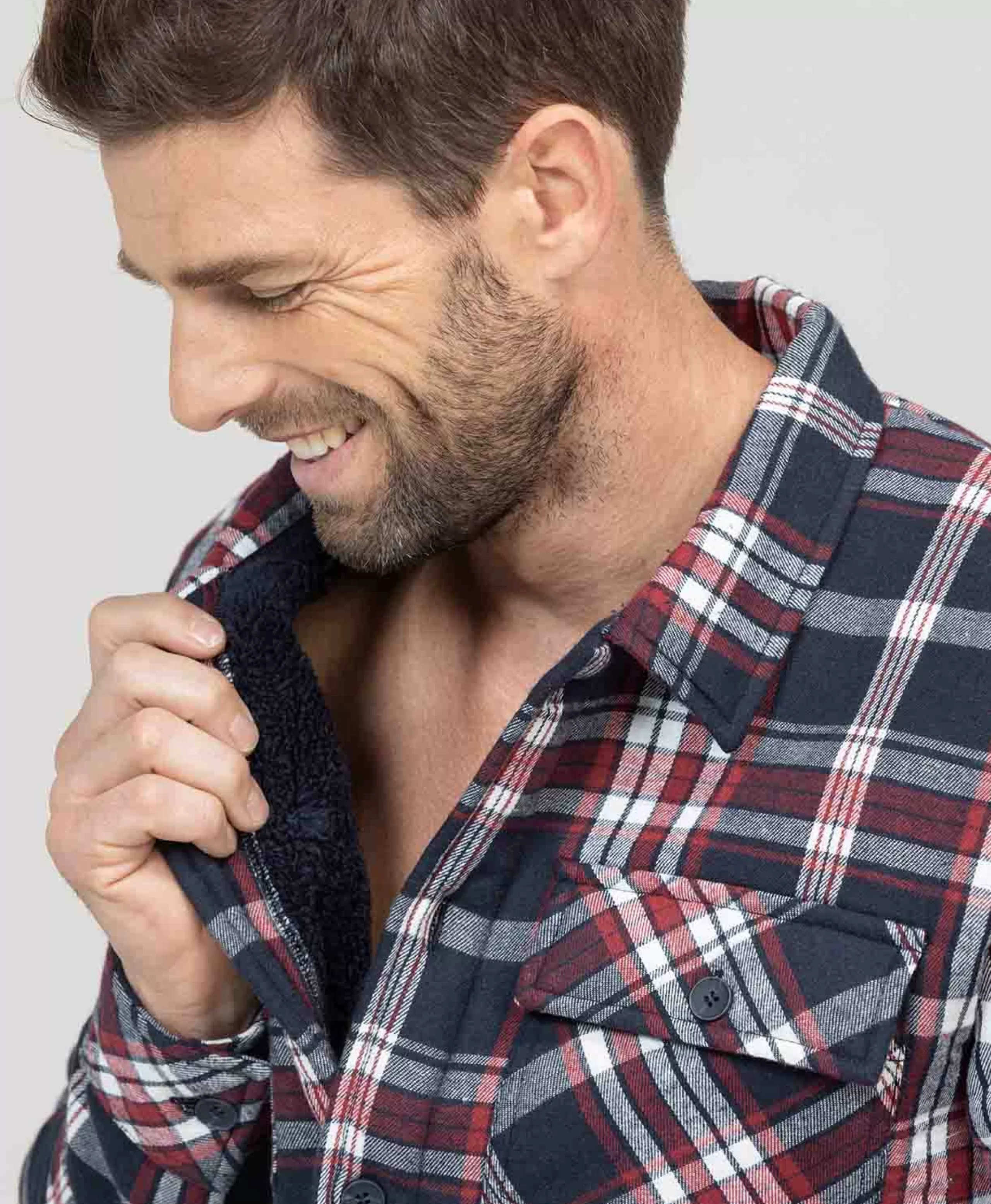 VESTE ML CARREAUX INDIGO JARROT*Terre de Marins Discount