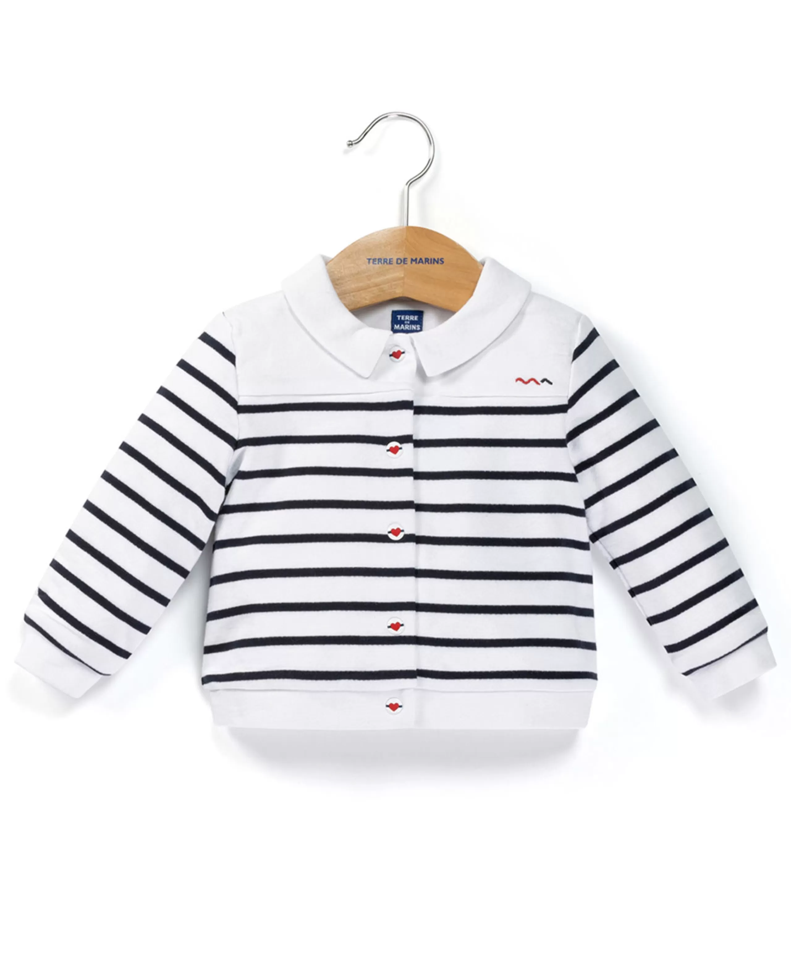 VESTE ML FOND BLANC RAYE INDIGO SARADI*Terre de Marins Cheap