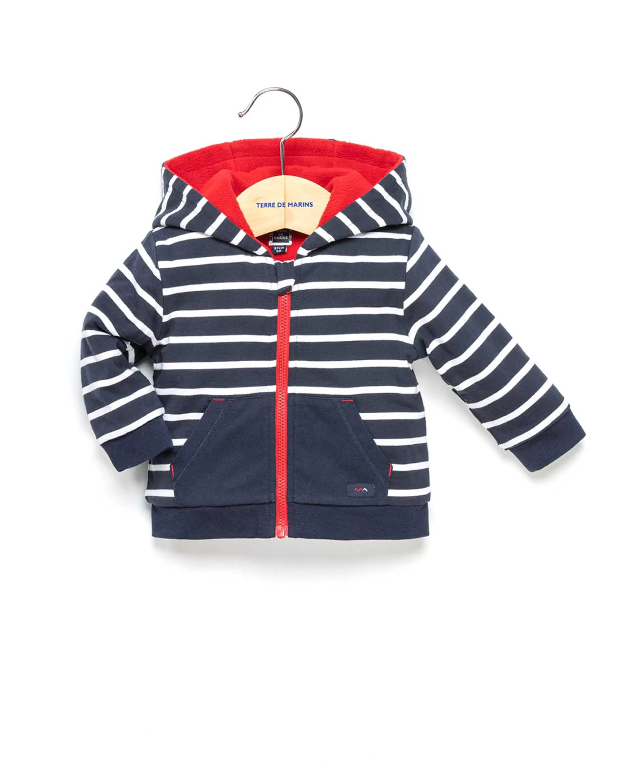 VESTE ML FOND INDIGO RAYE BLANC PADENOU*Terre de Marins Discount