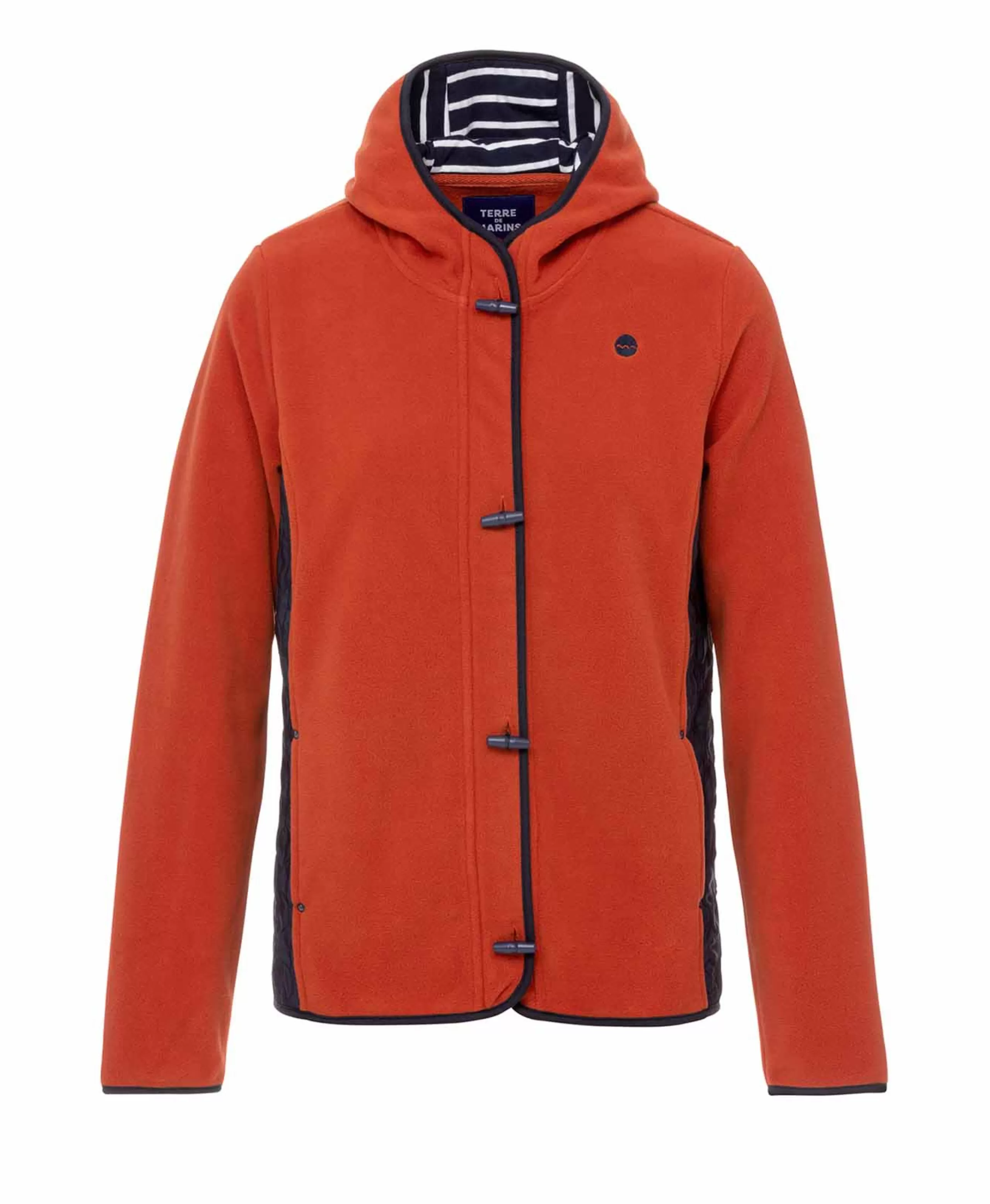 VESTE POLAIRE ROUGE BRIQUE NECAR*Terre de Marins Clearance