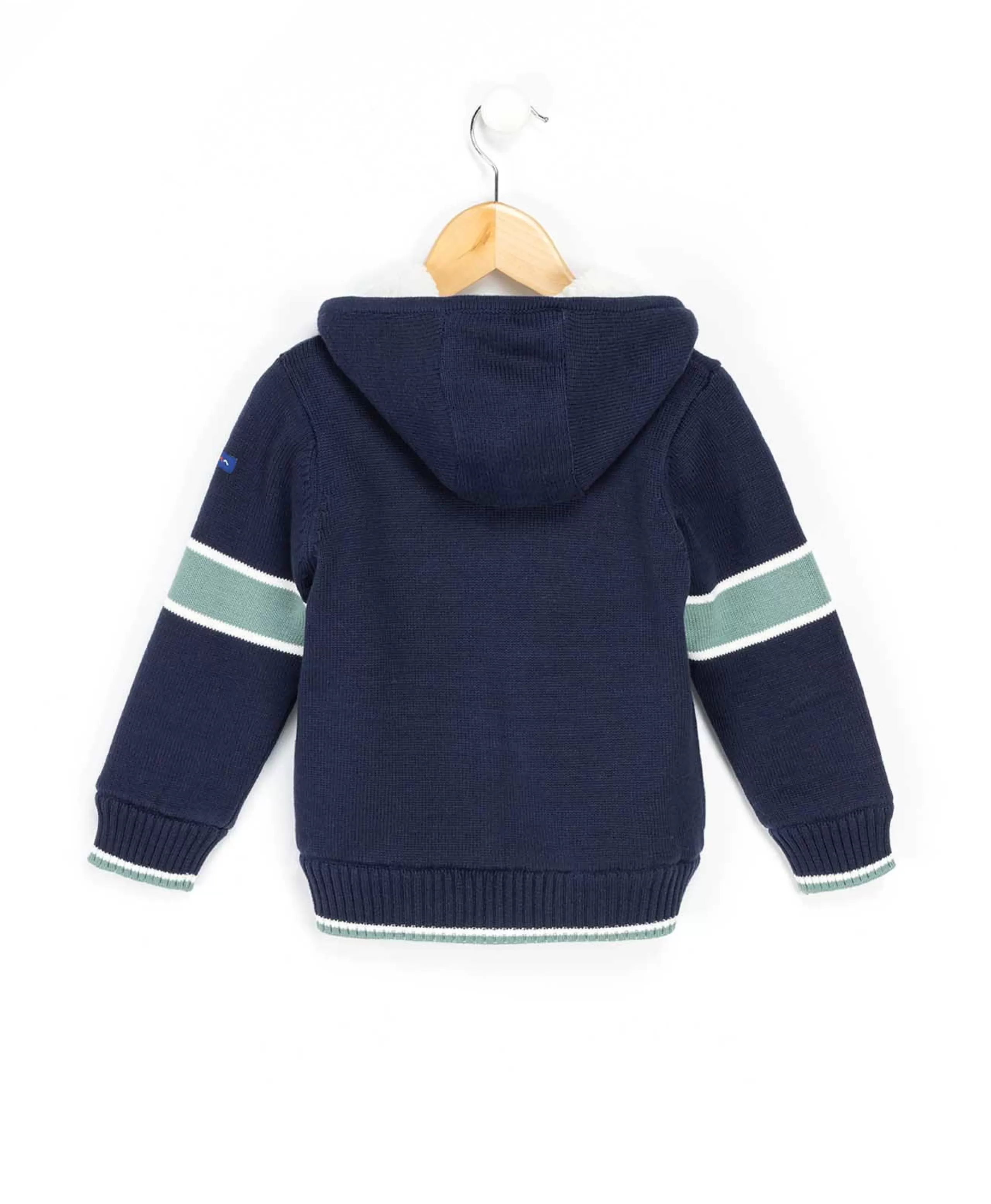 VESTE TRICOT DOUBLEE BLEU ENCRE BIDIDO*Terre de Marins Store